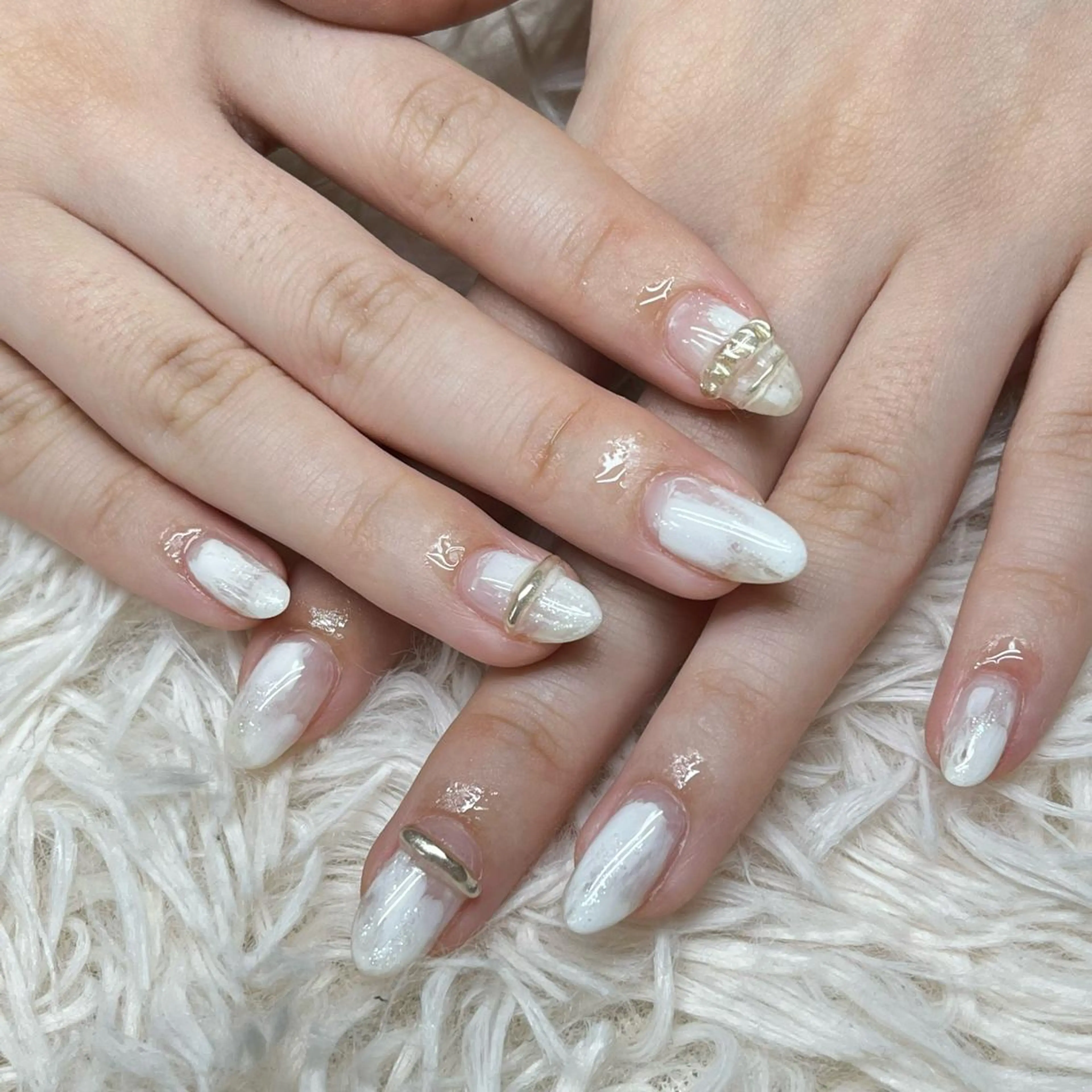 ネイル アートネイル クリアネイル フレンチネイル ジェルネイル ガラスフレンチ 🐕‍🦺Yappy 💗A-tanのネイルデザイン