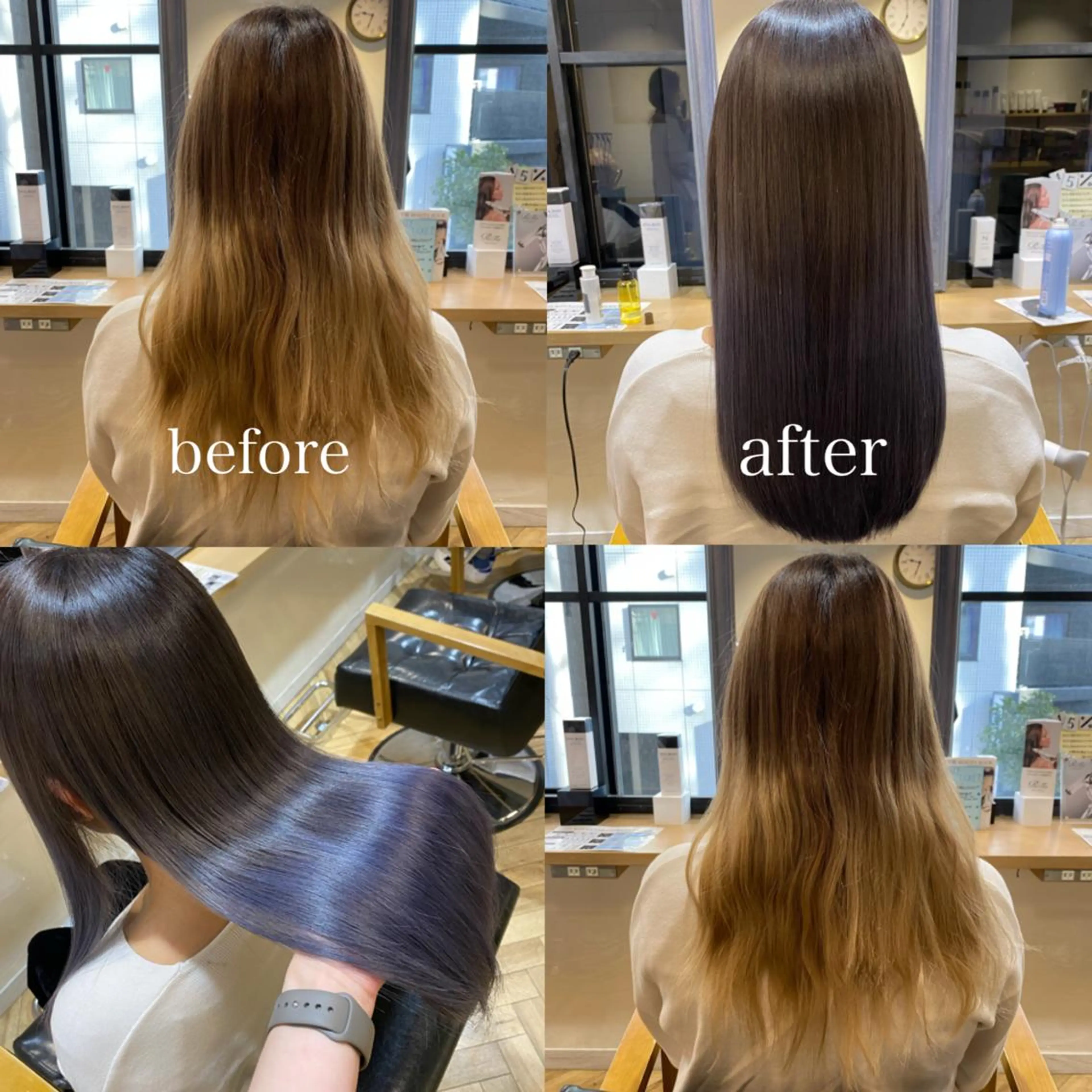 ロング カラー アッシュ アッシュグレー グラデーションカラー 艶カラー/韓国顔周り 🎀mamiのヘアスタイル