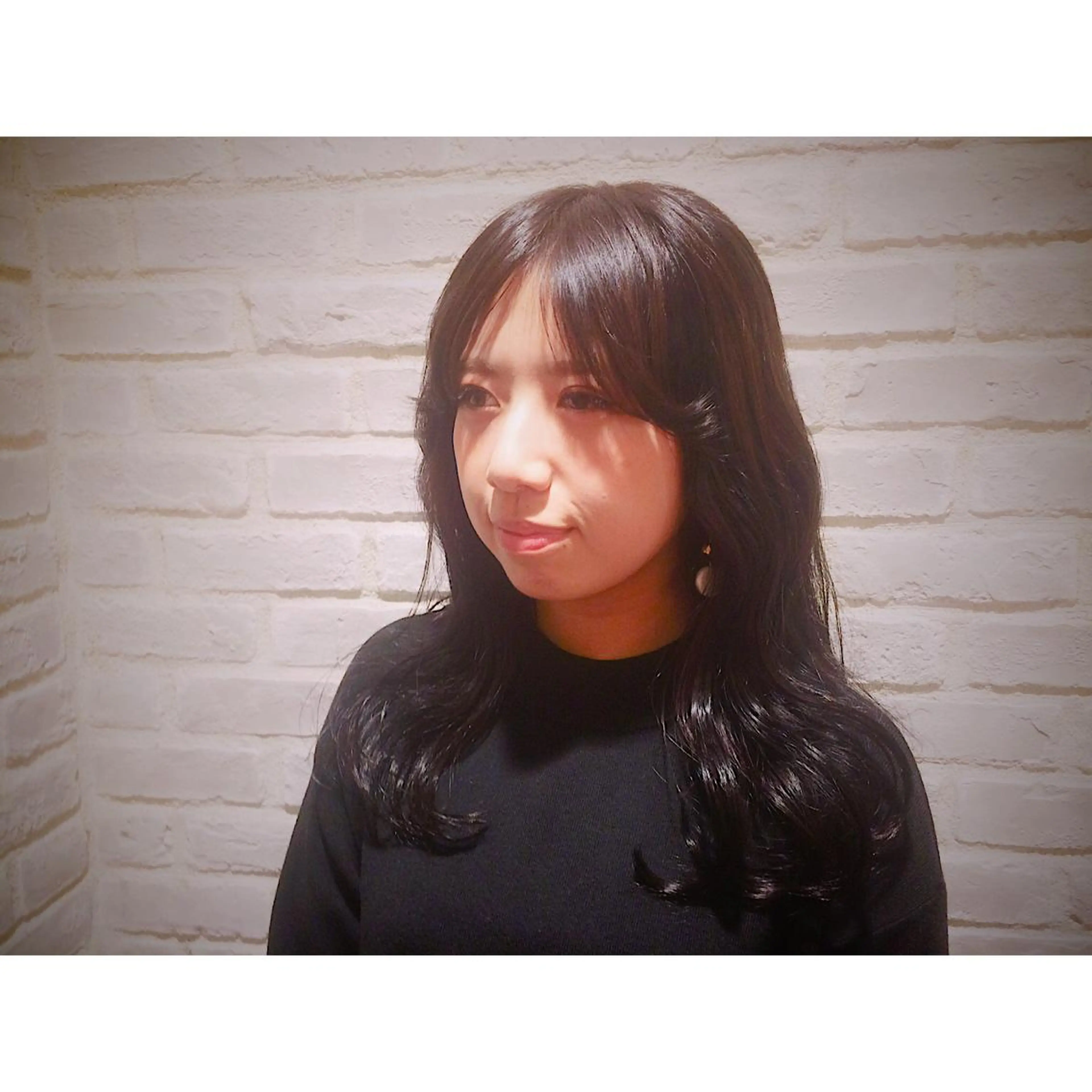 ミディアム セミロング ロング カラー パーマ 藤井 菜緒のヘアスタイル