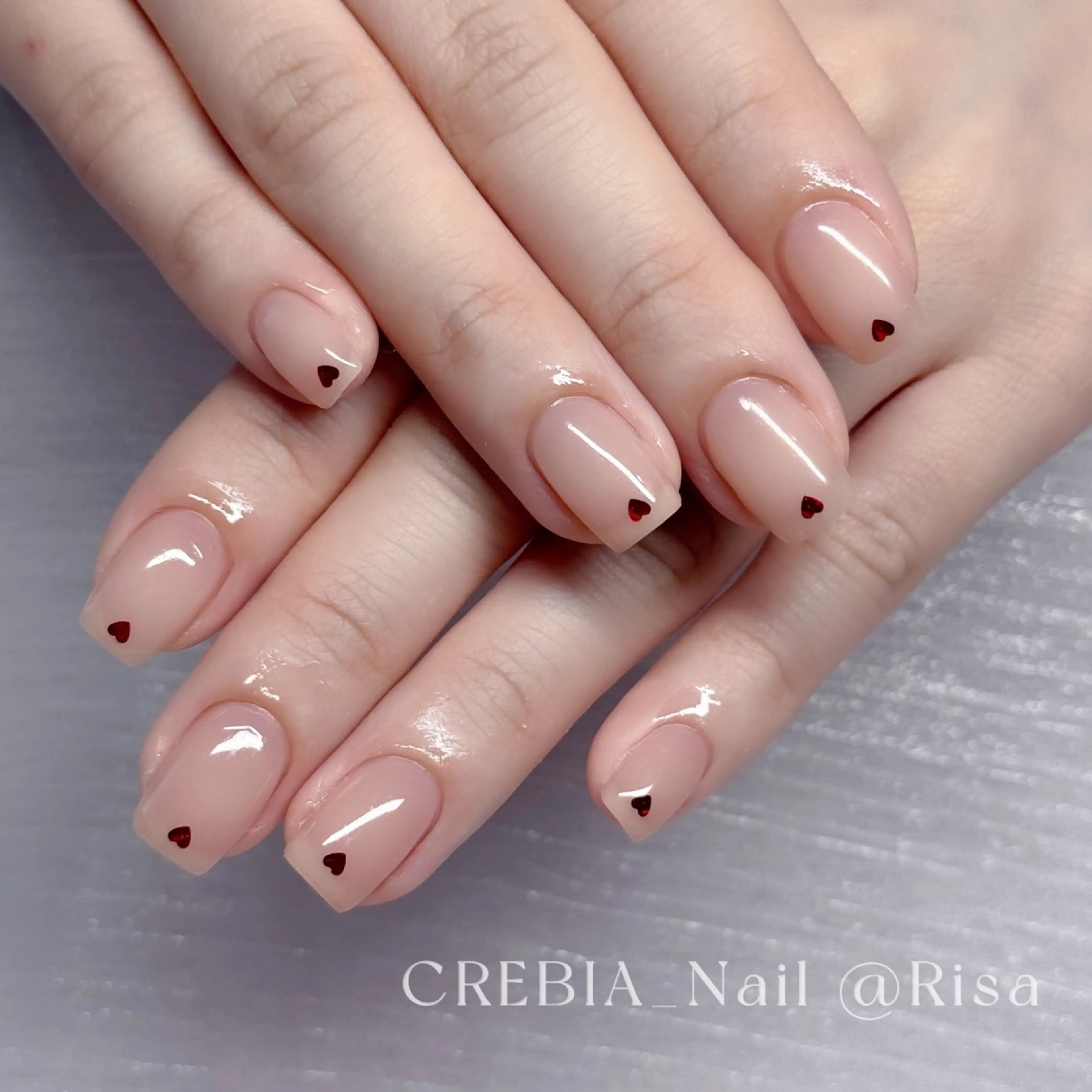 ネイル ハート ホログラムネイル ハンドネイル CREBIA beaute ネイル部所属・CREBIA Nailのネイルデザイン