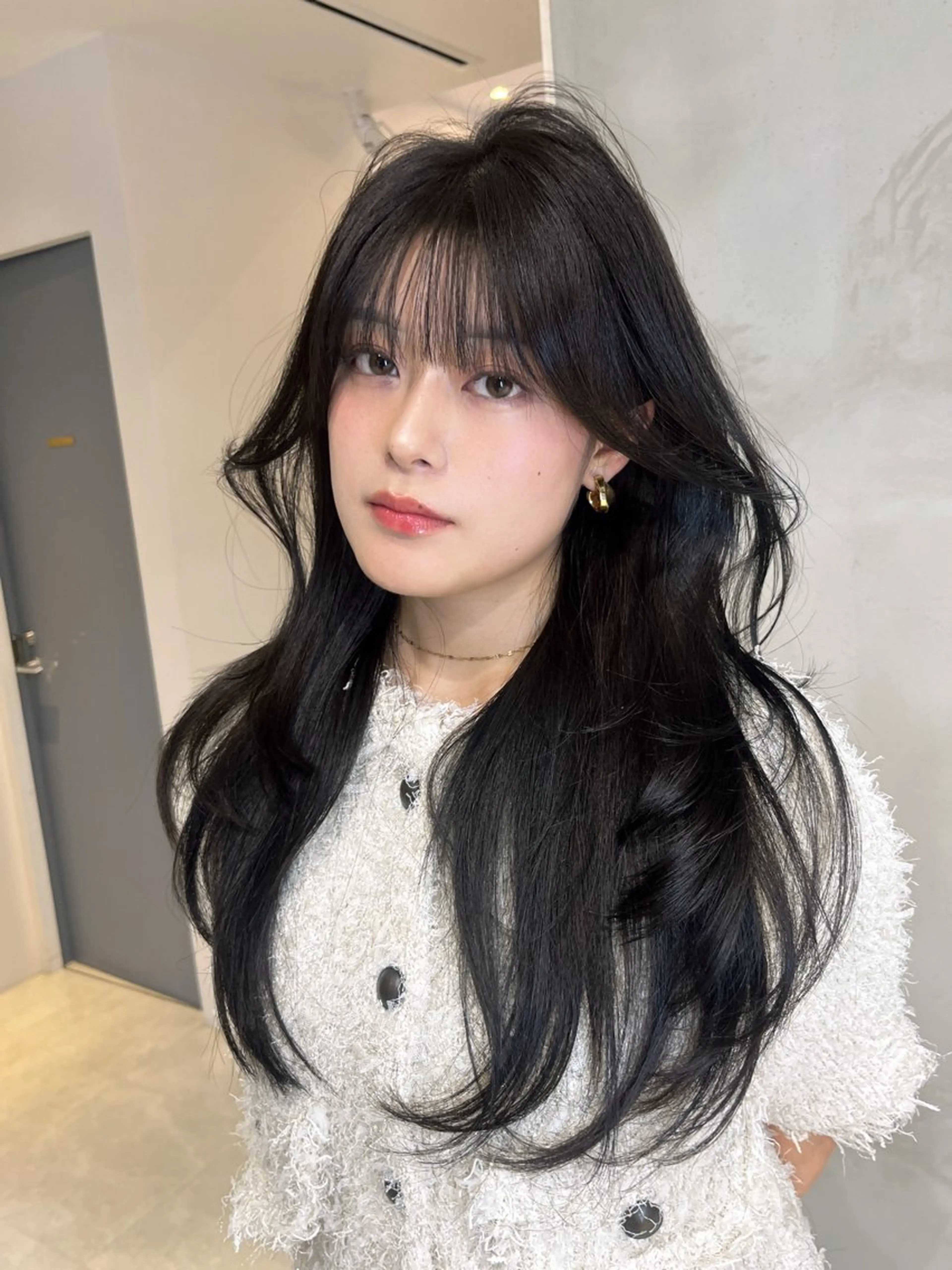 ロング カット ヘアカラー トリートメント 海野翔吾🇨🇳 ワンホンレイヤーのヘアスタイル