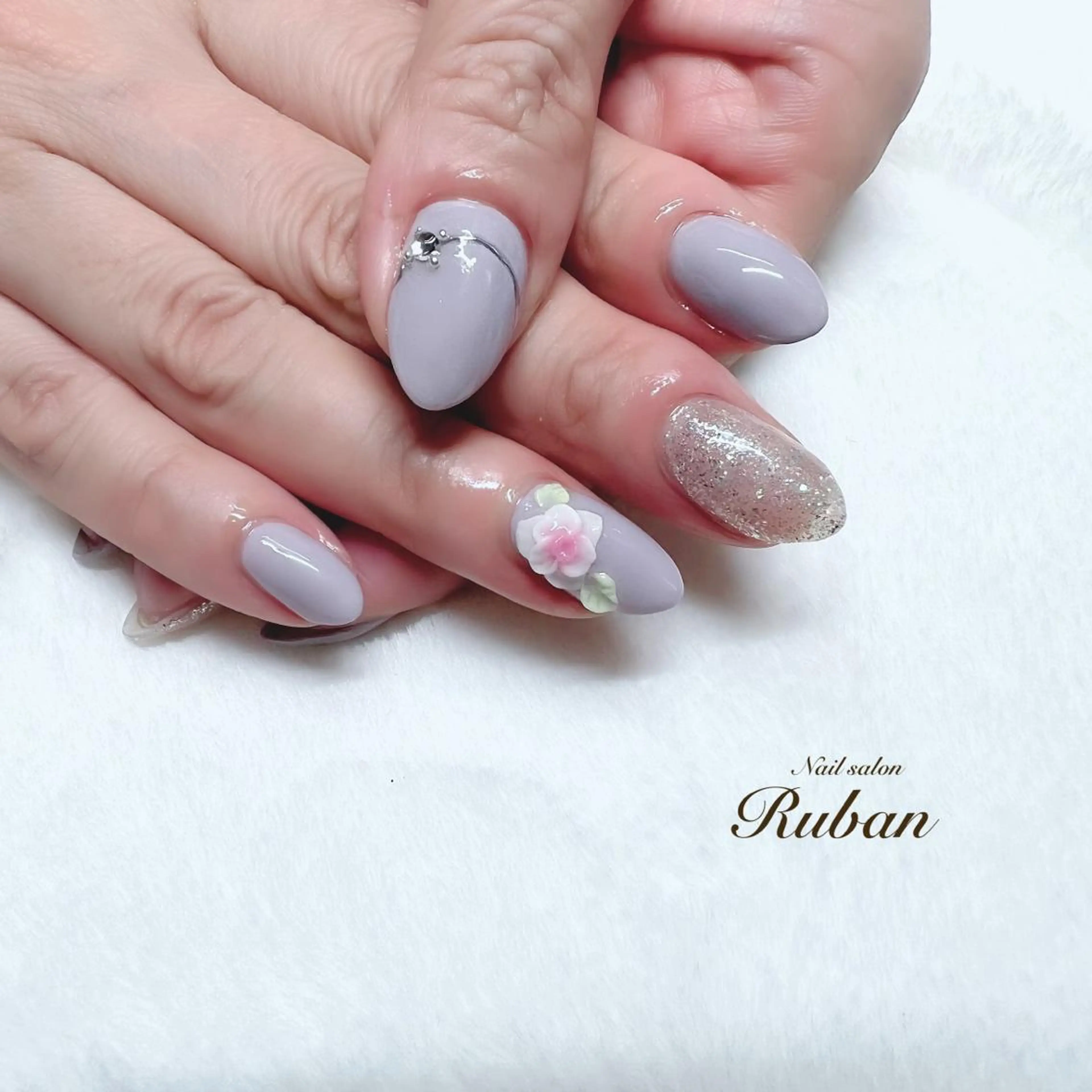 ネイル フラワーネイル ブライダルネイル Nail salon Ruban所属・Nail salon Rubanのネイルデザイン