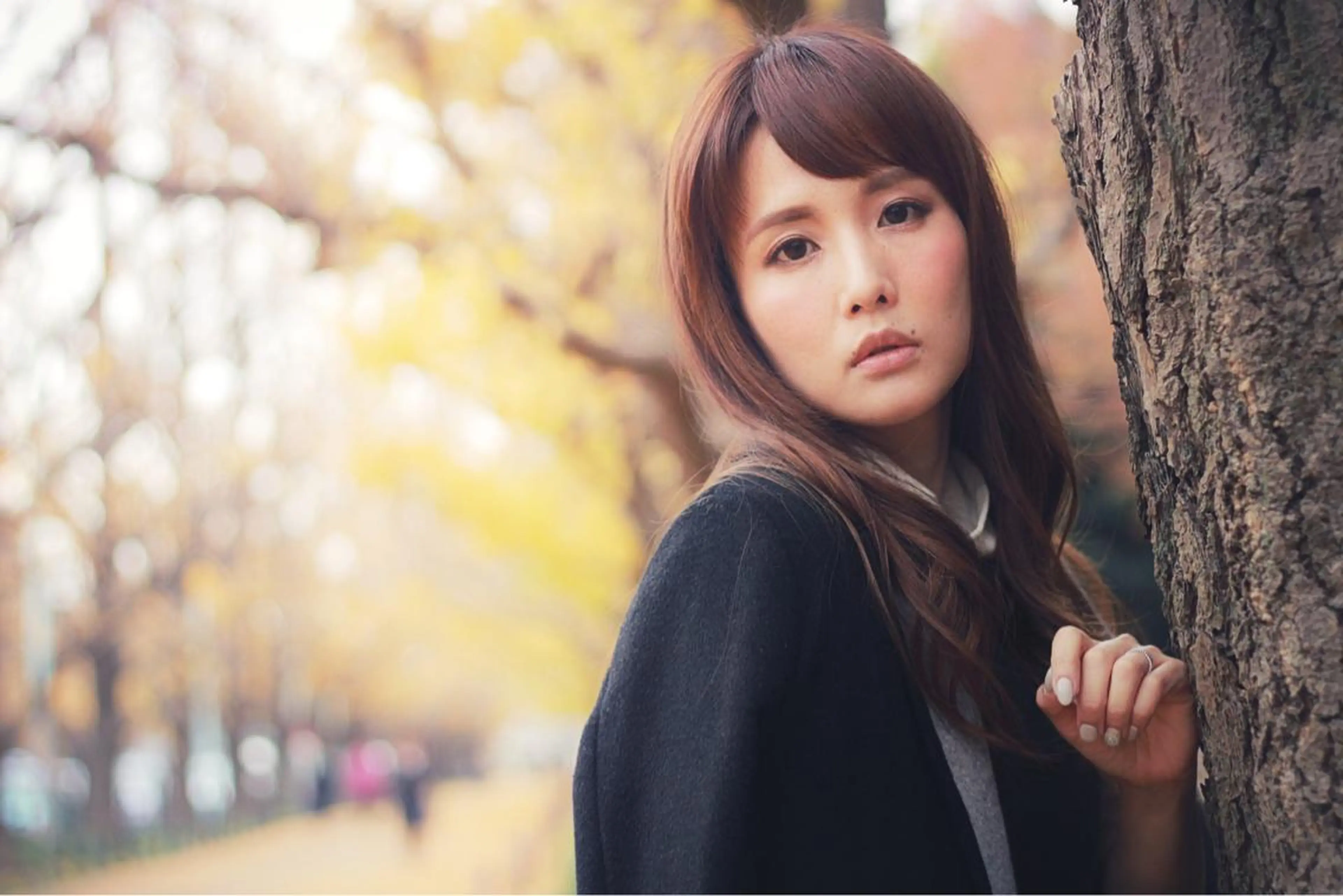 セミロング ロング カラー パーマ 川間 将彦のヘアスタイル