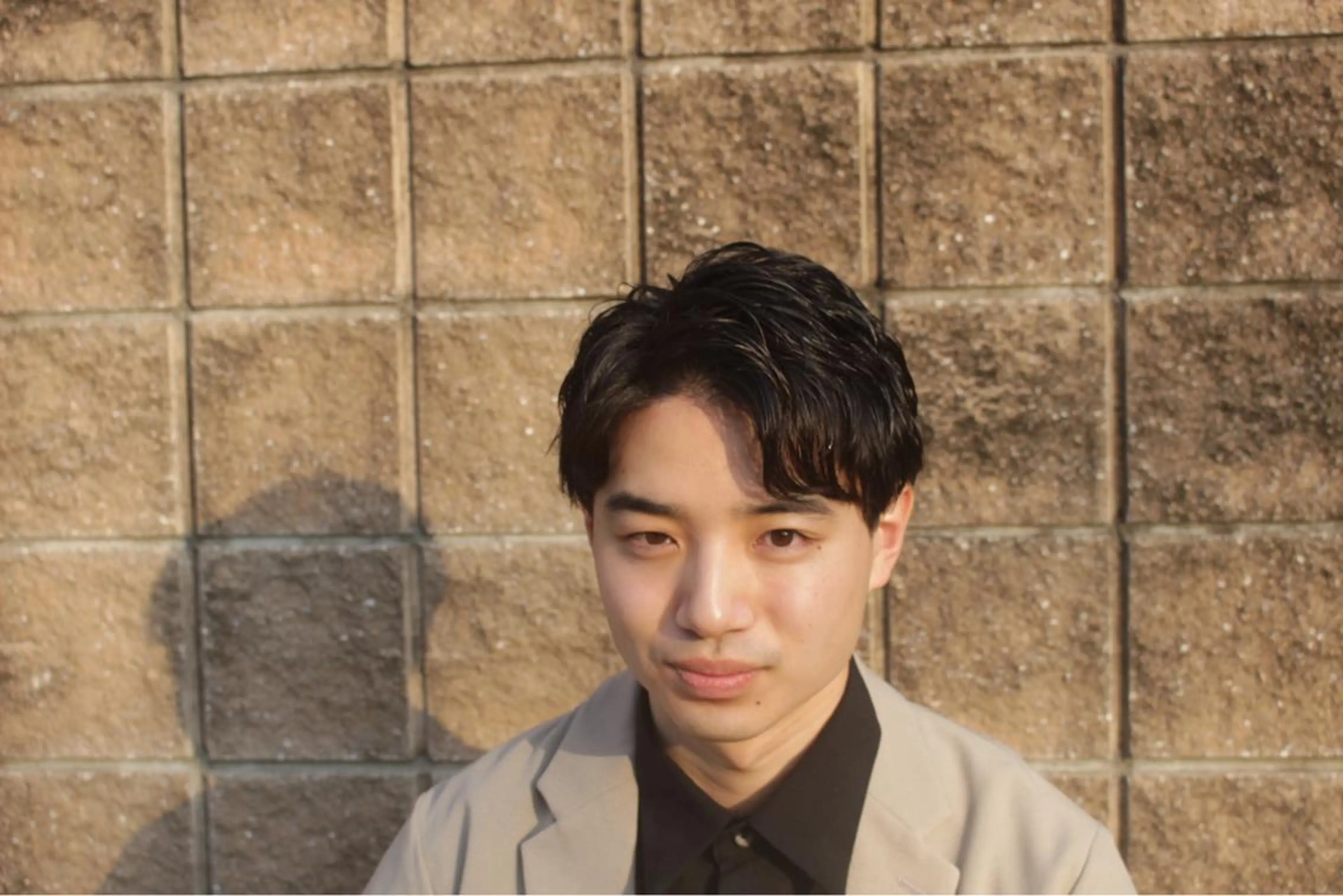 メンズ アップバング マッシュ rocca所属・鮫島 連のヘアスタイル