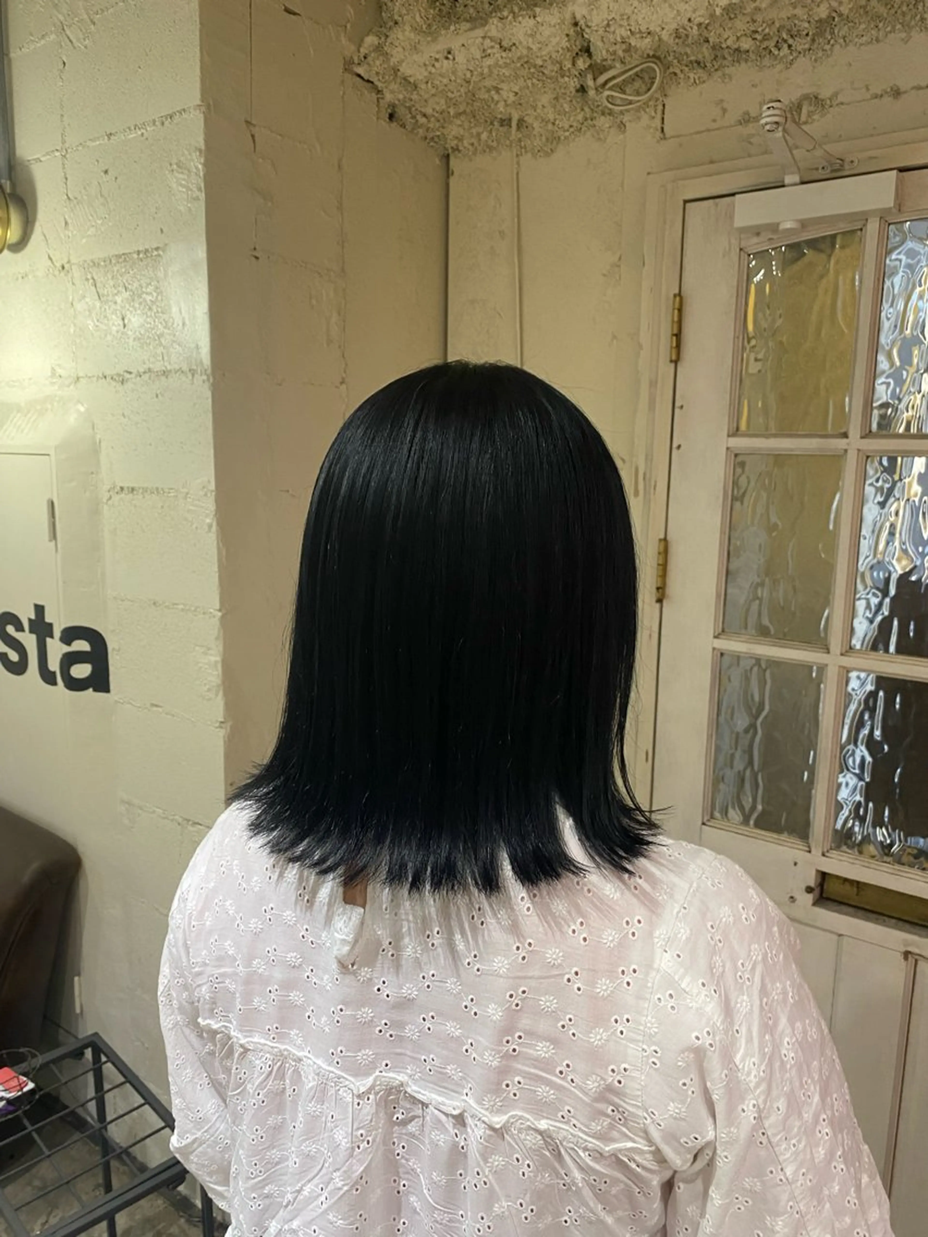 ミディアム カラー 黒髪 ブルーカラー ヘアカラー 透明感カラー / risako🫧のヘアスタイル