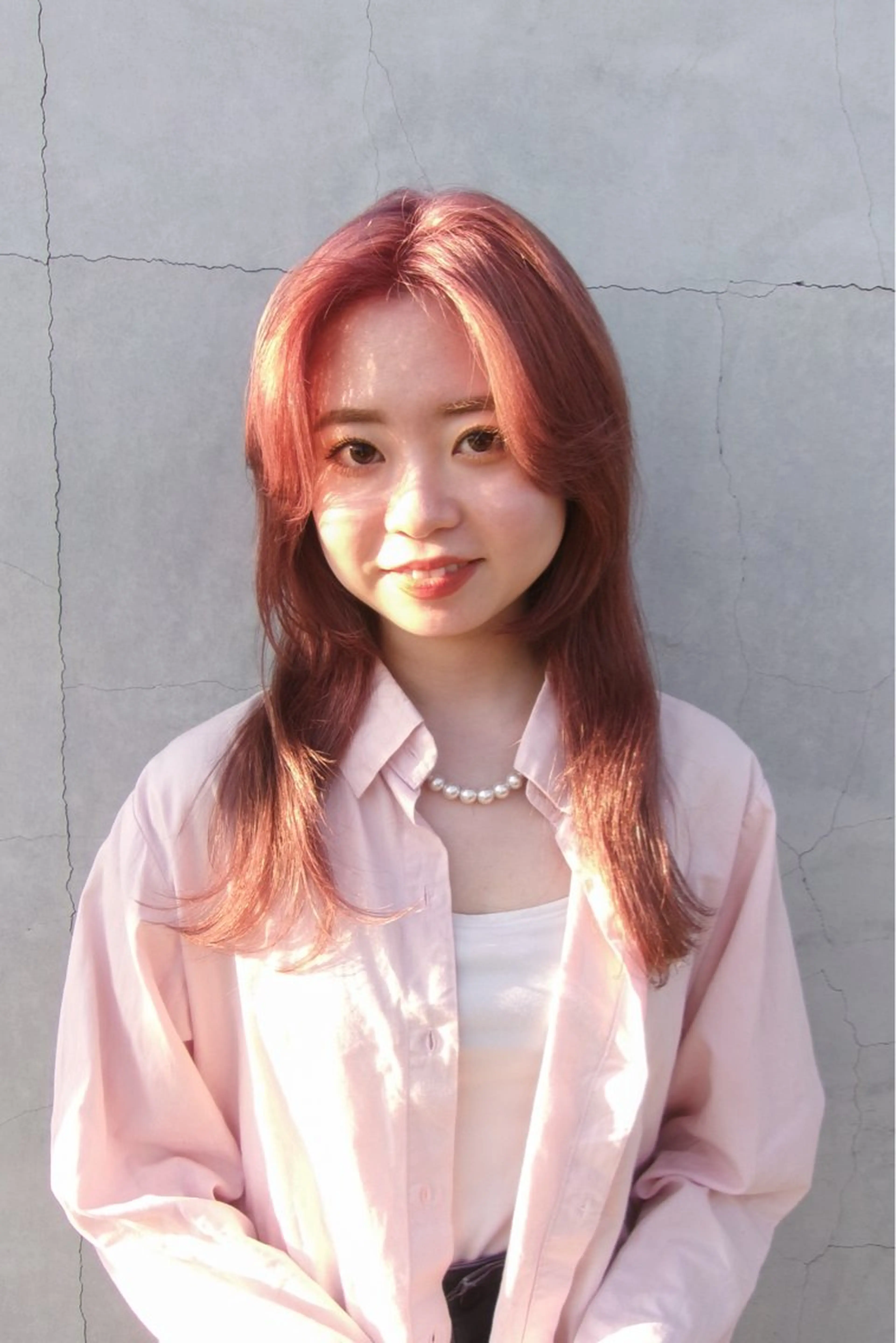 セミロング カラー ピンクカラー Genta @gegege75のヘアスタイル