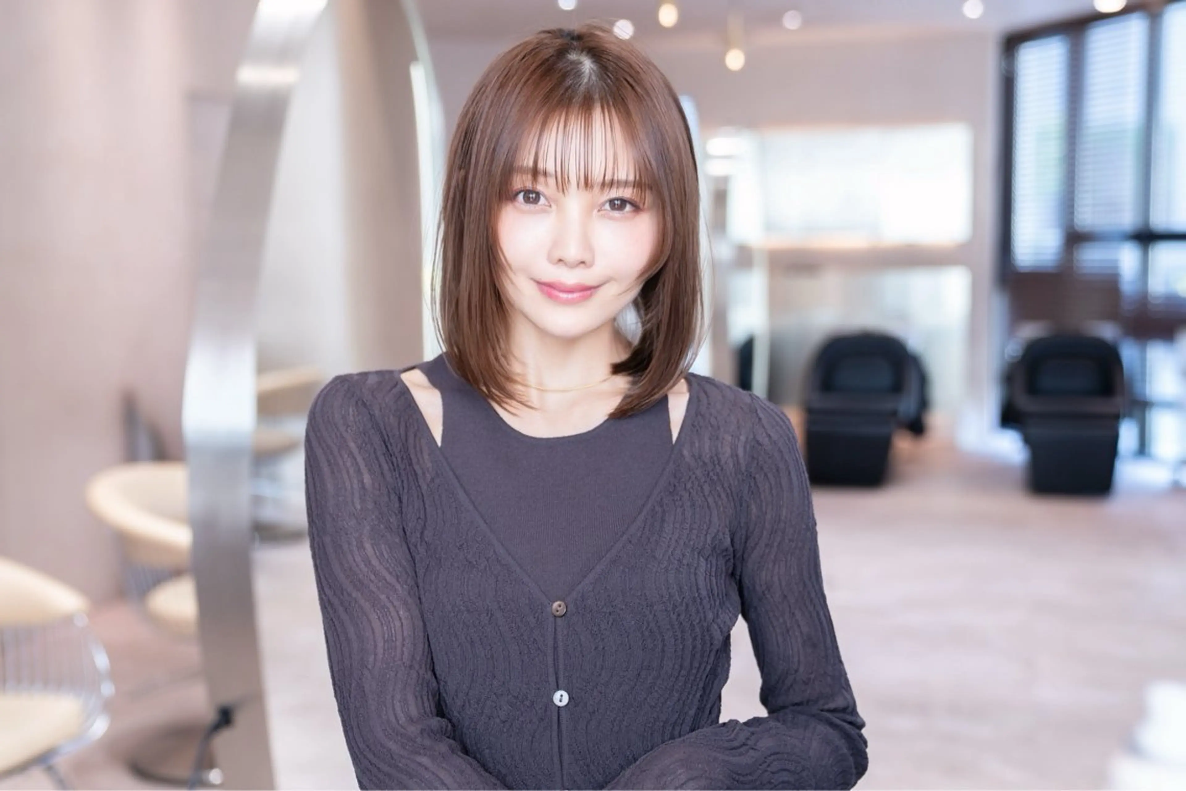 ミディアム 韓国風ヘア カット 韓国ヘア/レイヤー そーた/渋谷駅のヘアスタイル