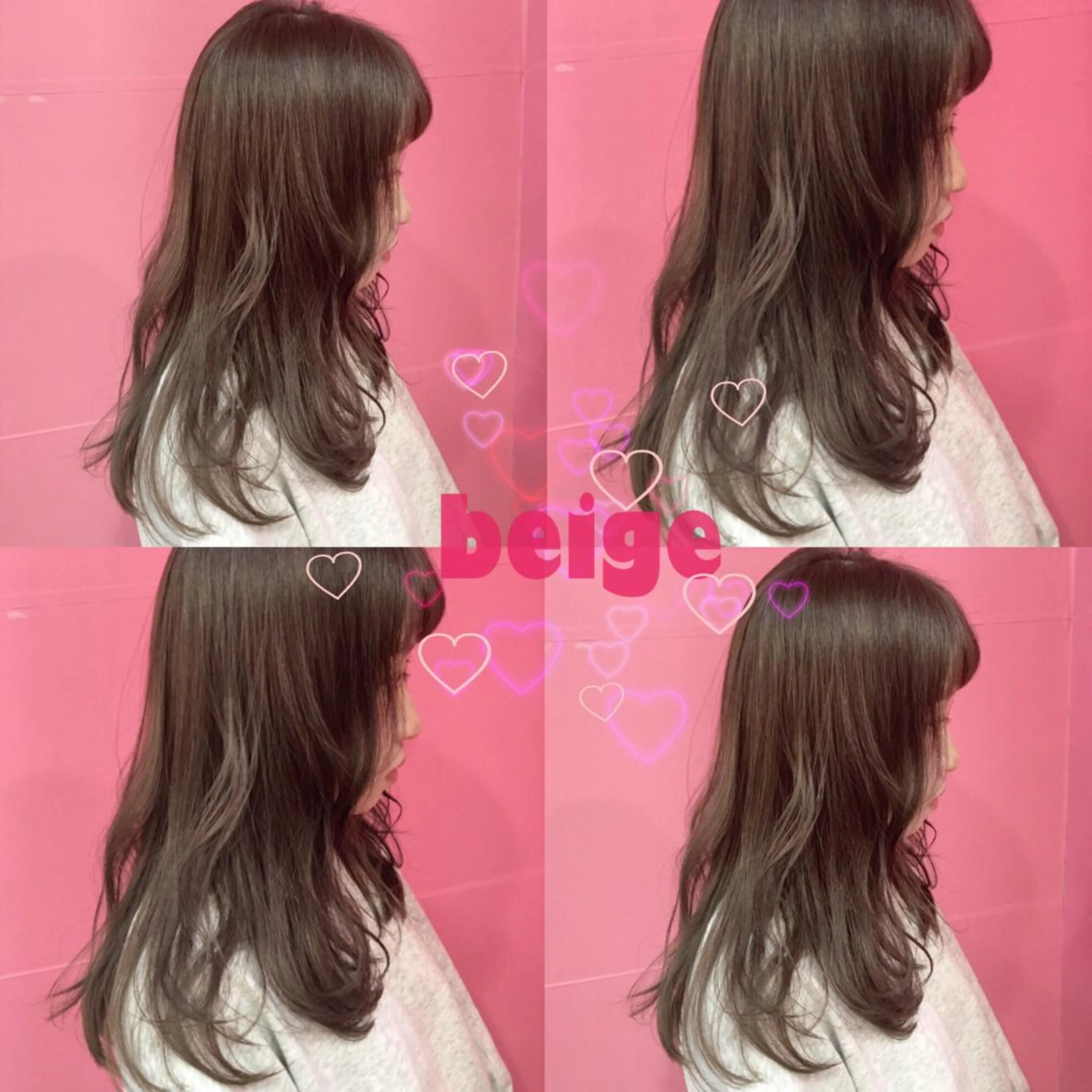 セミロング カラー ベージュカラー 透明感カラー LiNA🌿藤原 茉莉花のマツエク・マツパデザイン