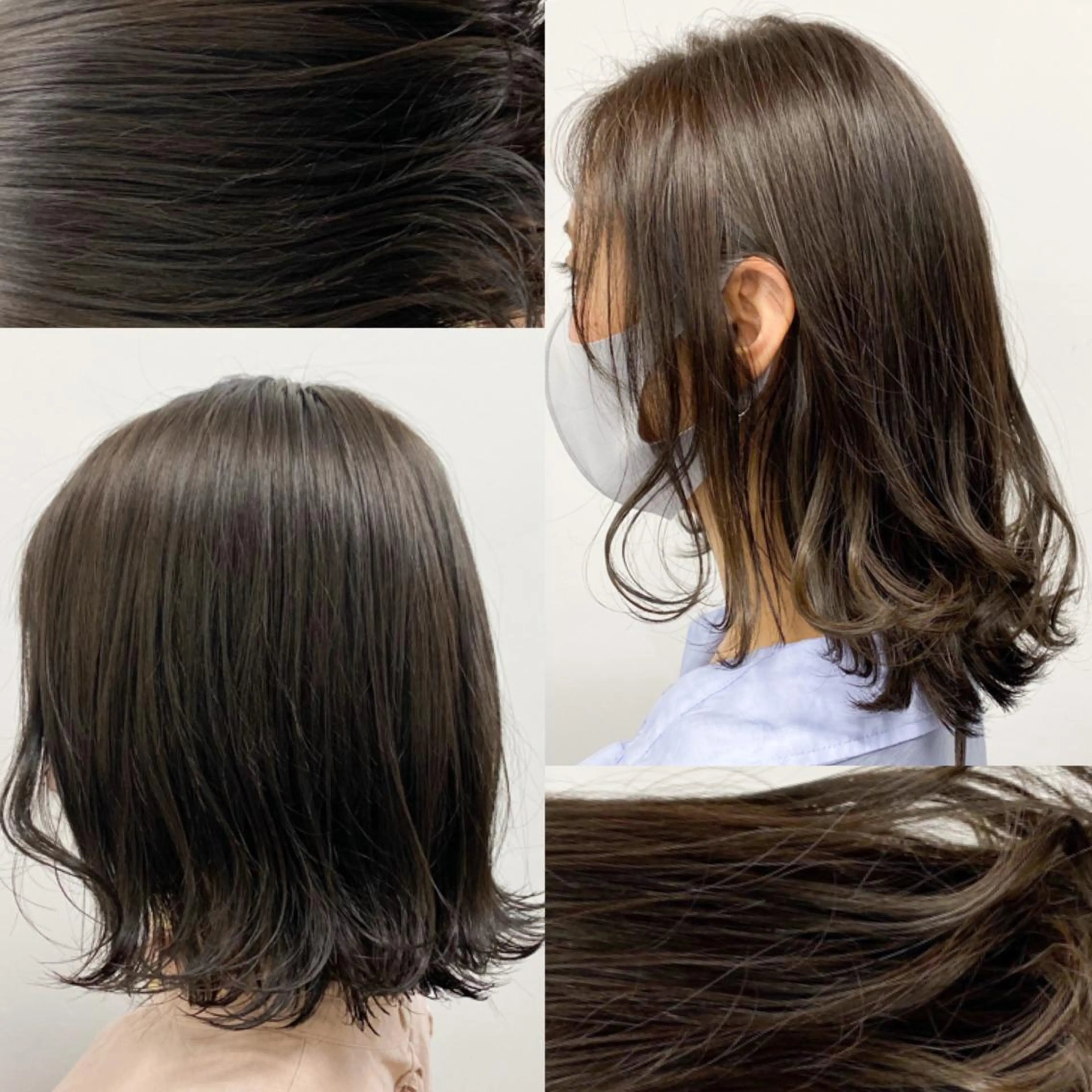 ミディアム カラー パーマ ヘアアレンジ ネイル マツエク・マツパ 韓国風ベージュ🤎 赤みなし🌿横浜🤎のヘアスタイル