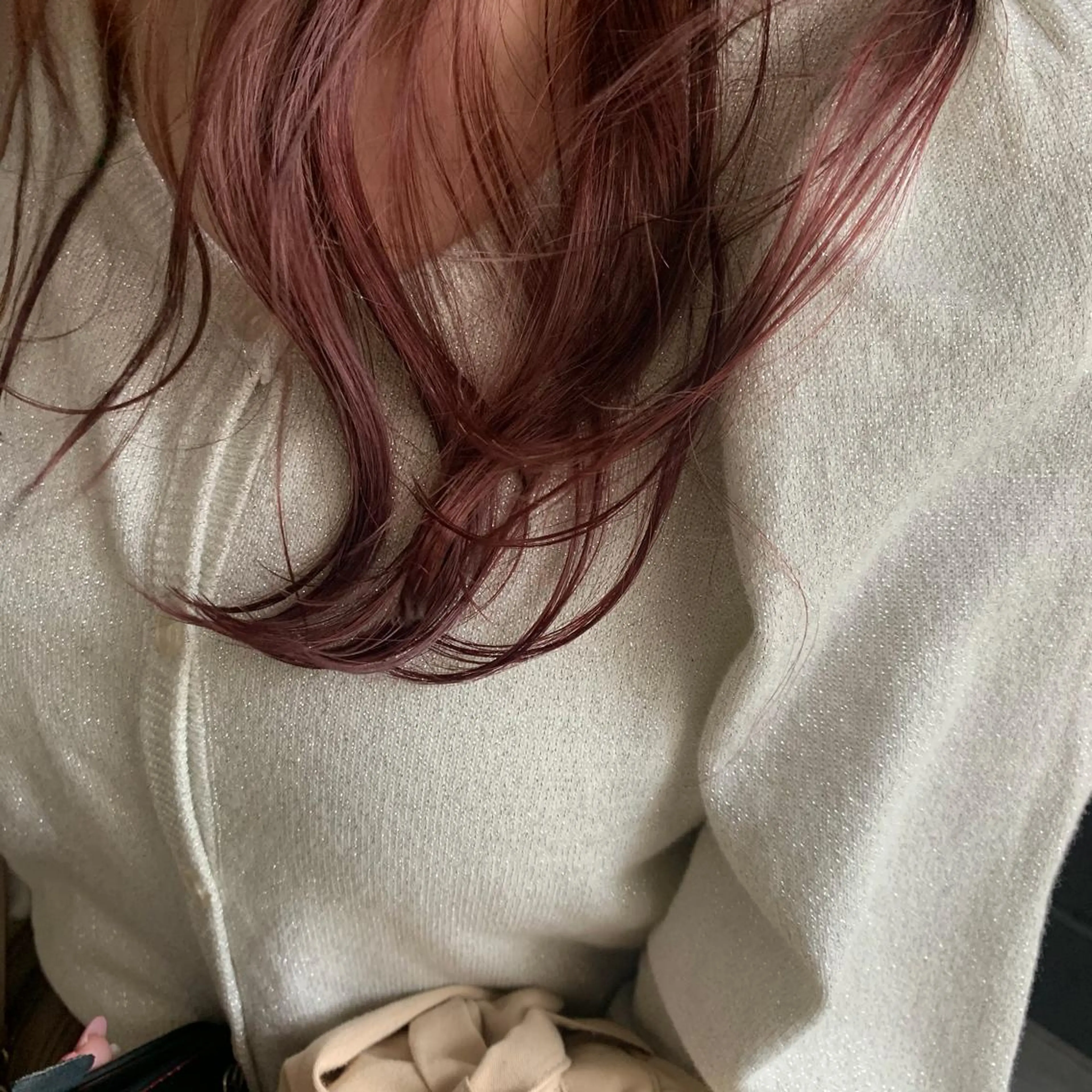 セミロング カラー ピンクカラー chouette シュエットのヘアスタイル