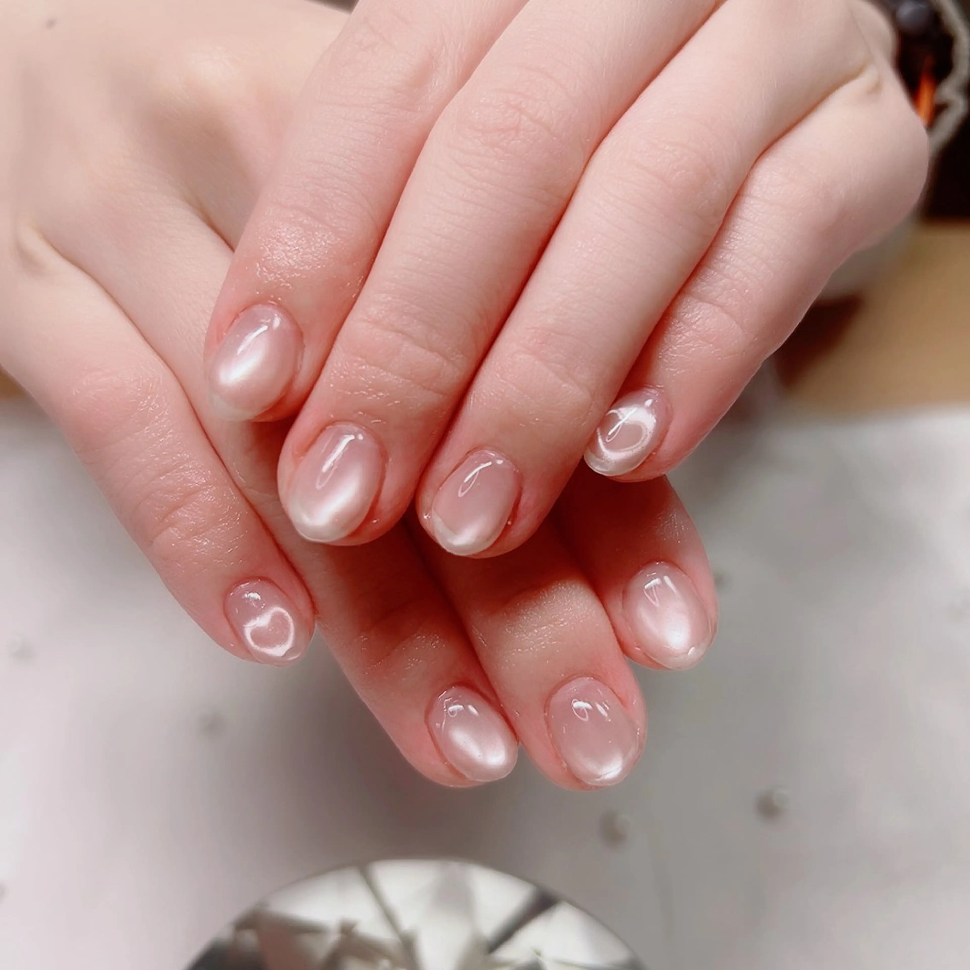 ネイル ハート マグネットネイル マグネットワンカラー ワンカラーネイル ハンドネイル Cute Tips nailのネイルデザイン