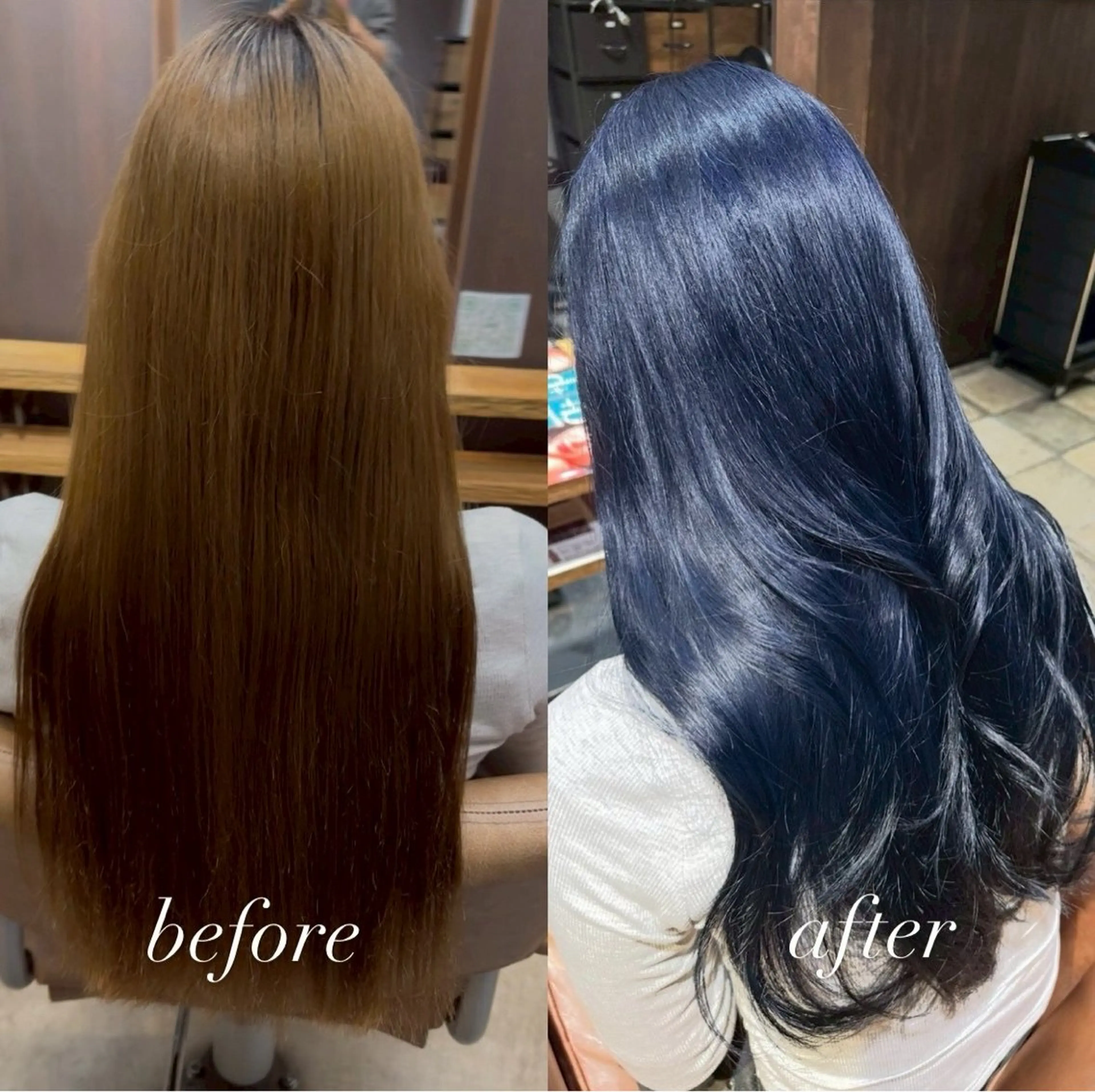 セミロング ヘアカラー Lond bla-maのヘアスタイル