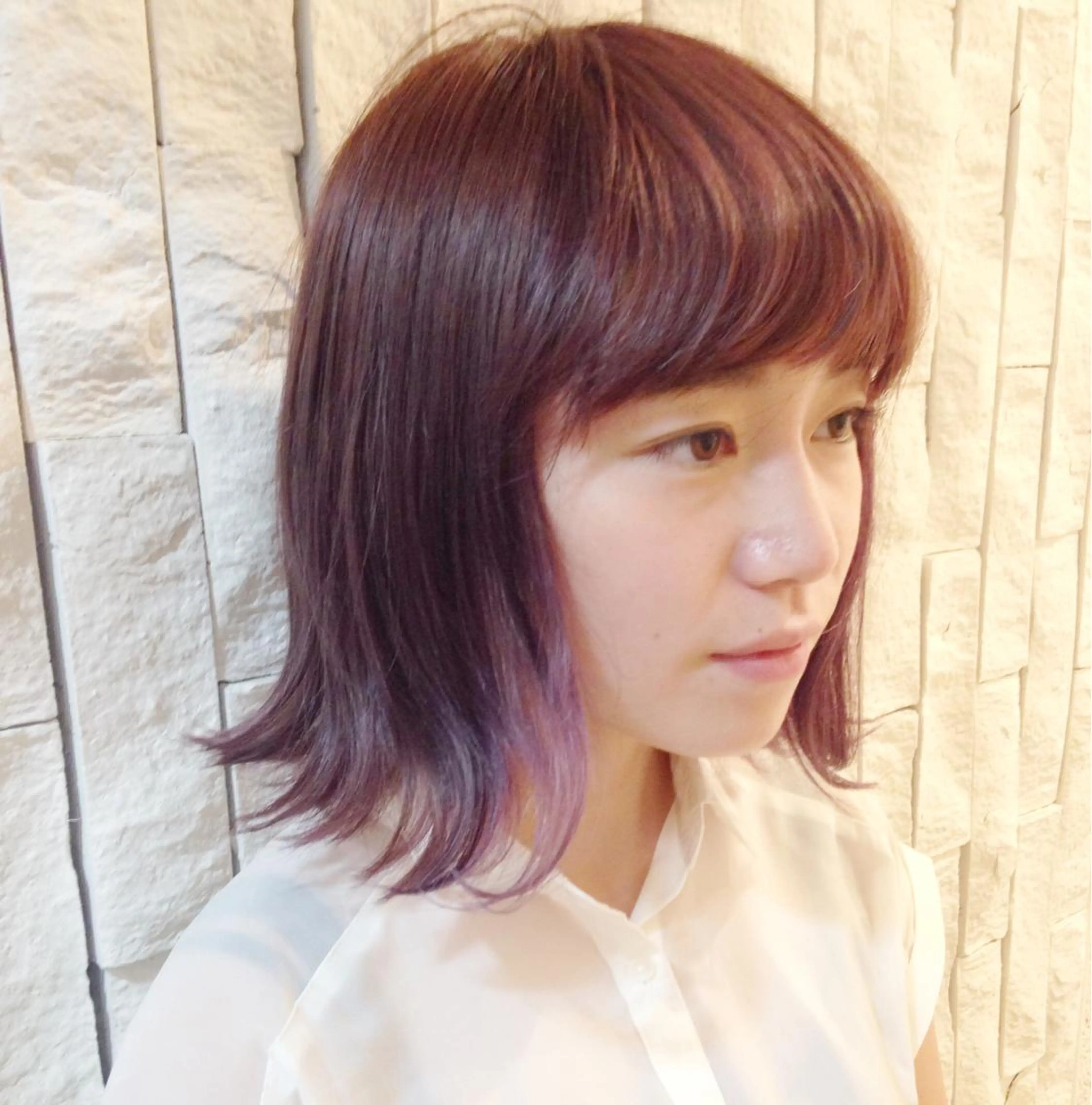 ショート ミディアム カラー ダブルカラー パープルカラー yuki hair所属・yuki watanabeのヘアスタイル