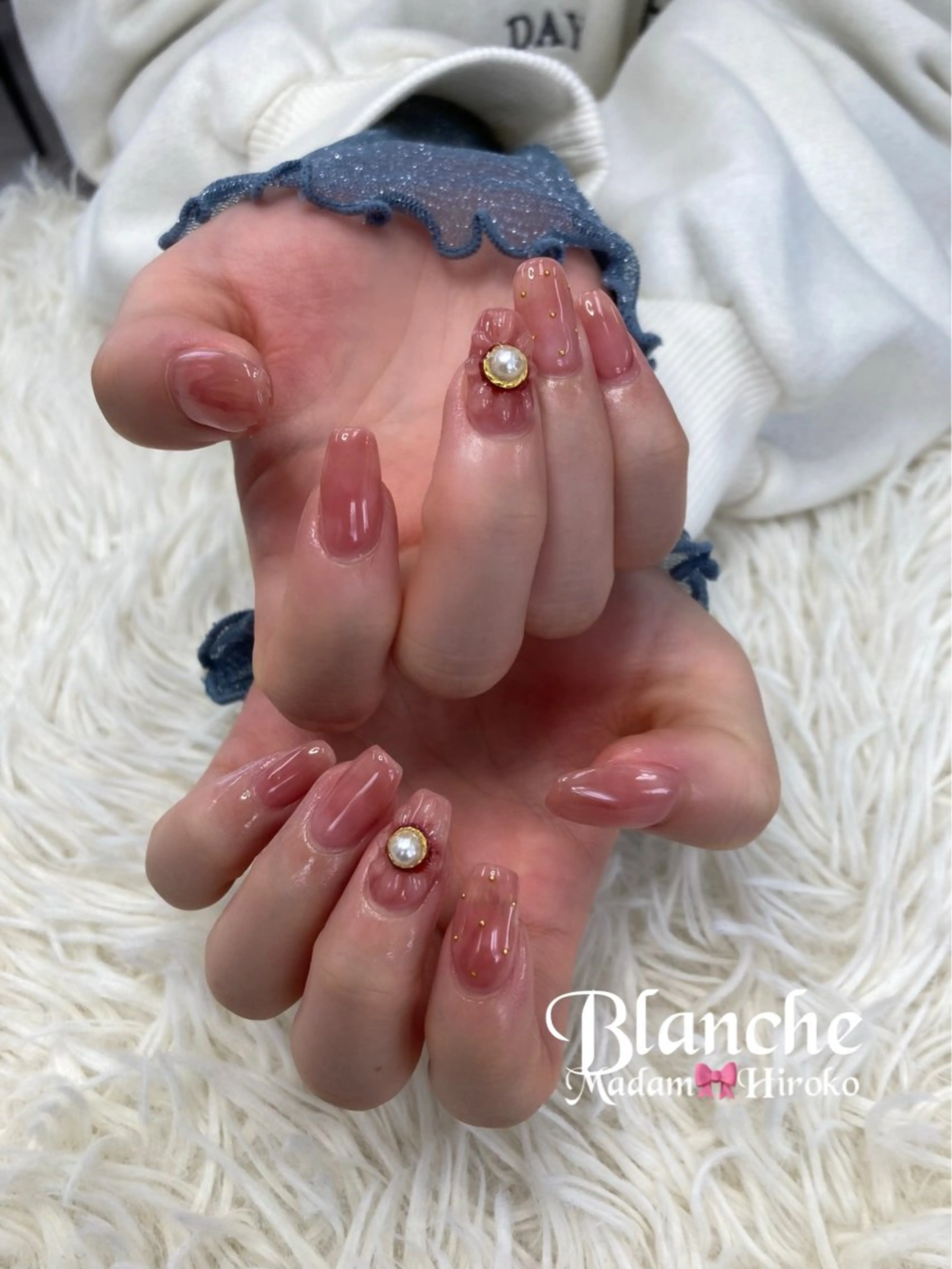 ネイル フラワーネイル ニュアンスネイル ピンク Lianネイル 寛子Lianのネイルデザイン