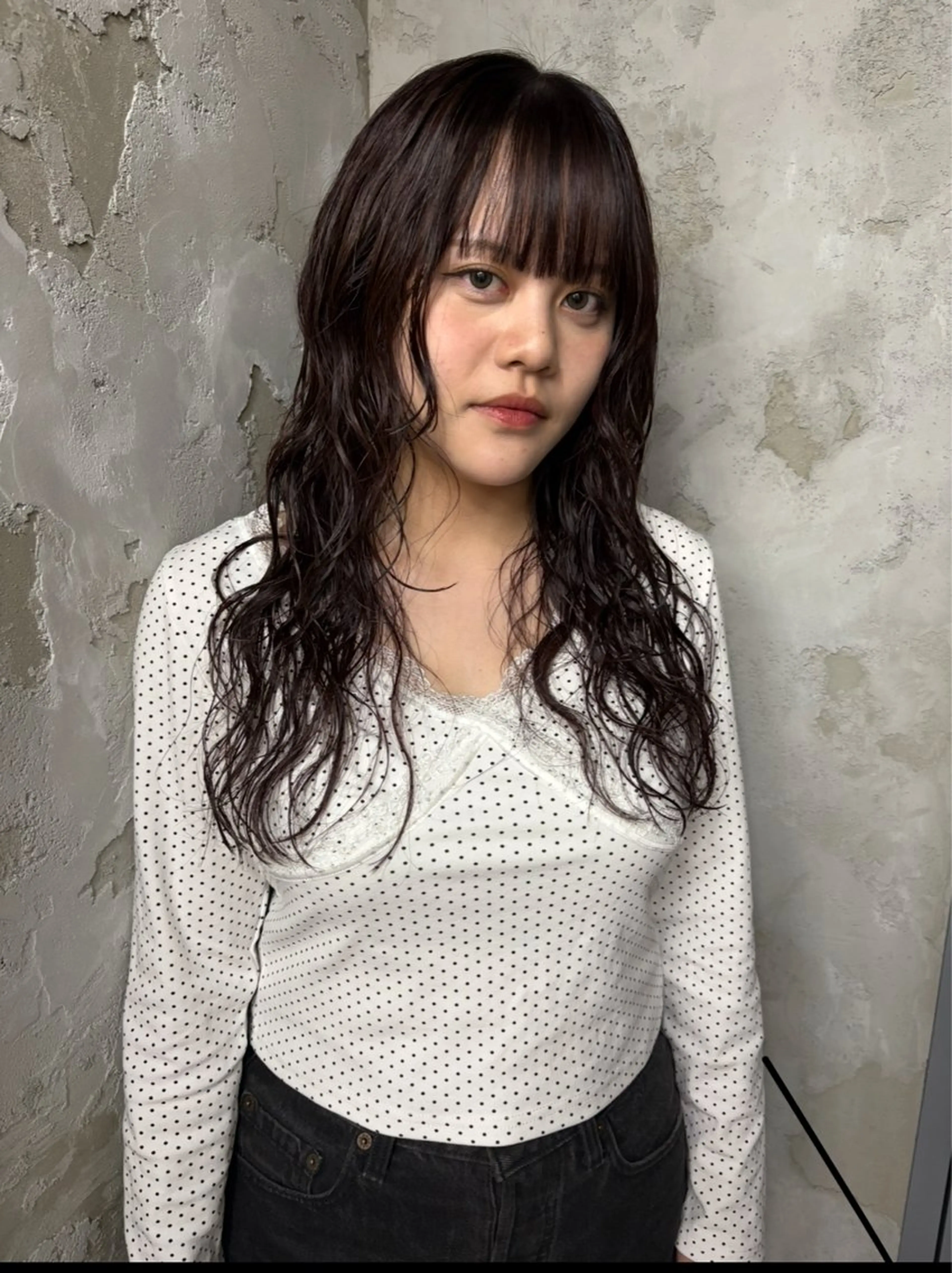 セミロング セミロングパーマ レイヤーカット カット ヘアカラー 岩間 萌々果/eimのヘアスタイル