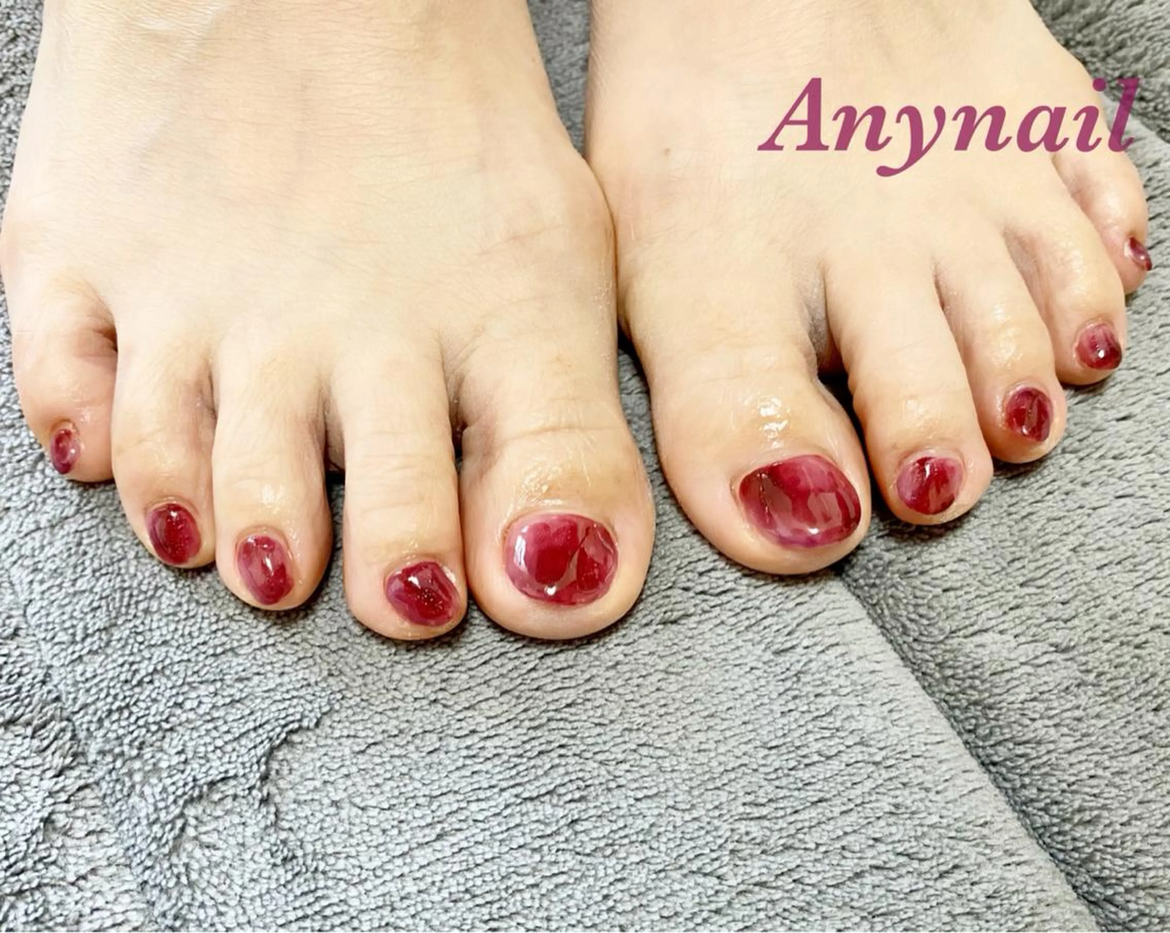 ネイル ブルー フットネイル 岩澤 恵子のネイルデザイン