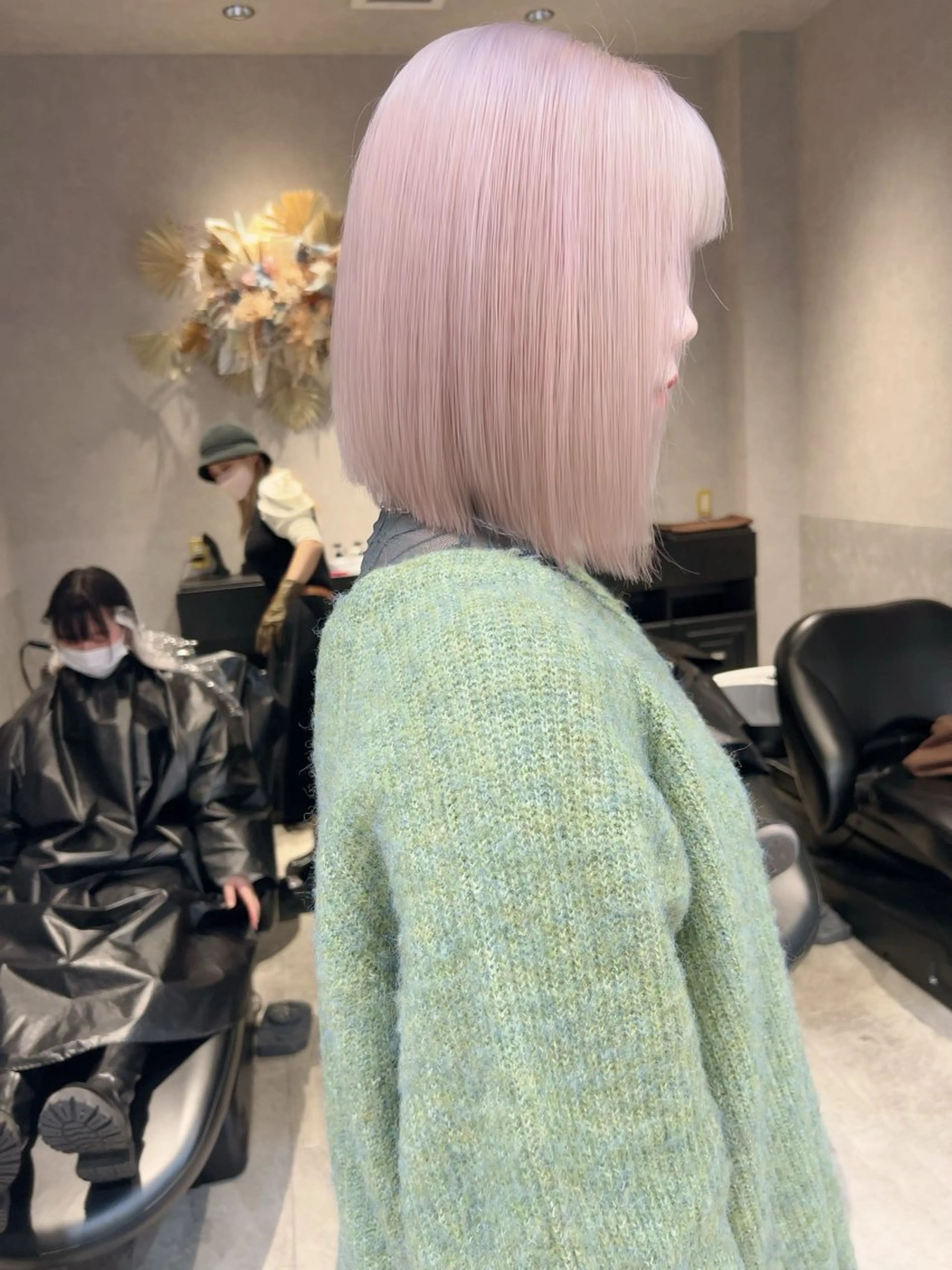 ミディアム ヘアカラー トリートメント ハイトーンヘア れおん🌙のヘアスタイル