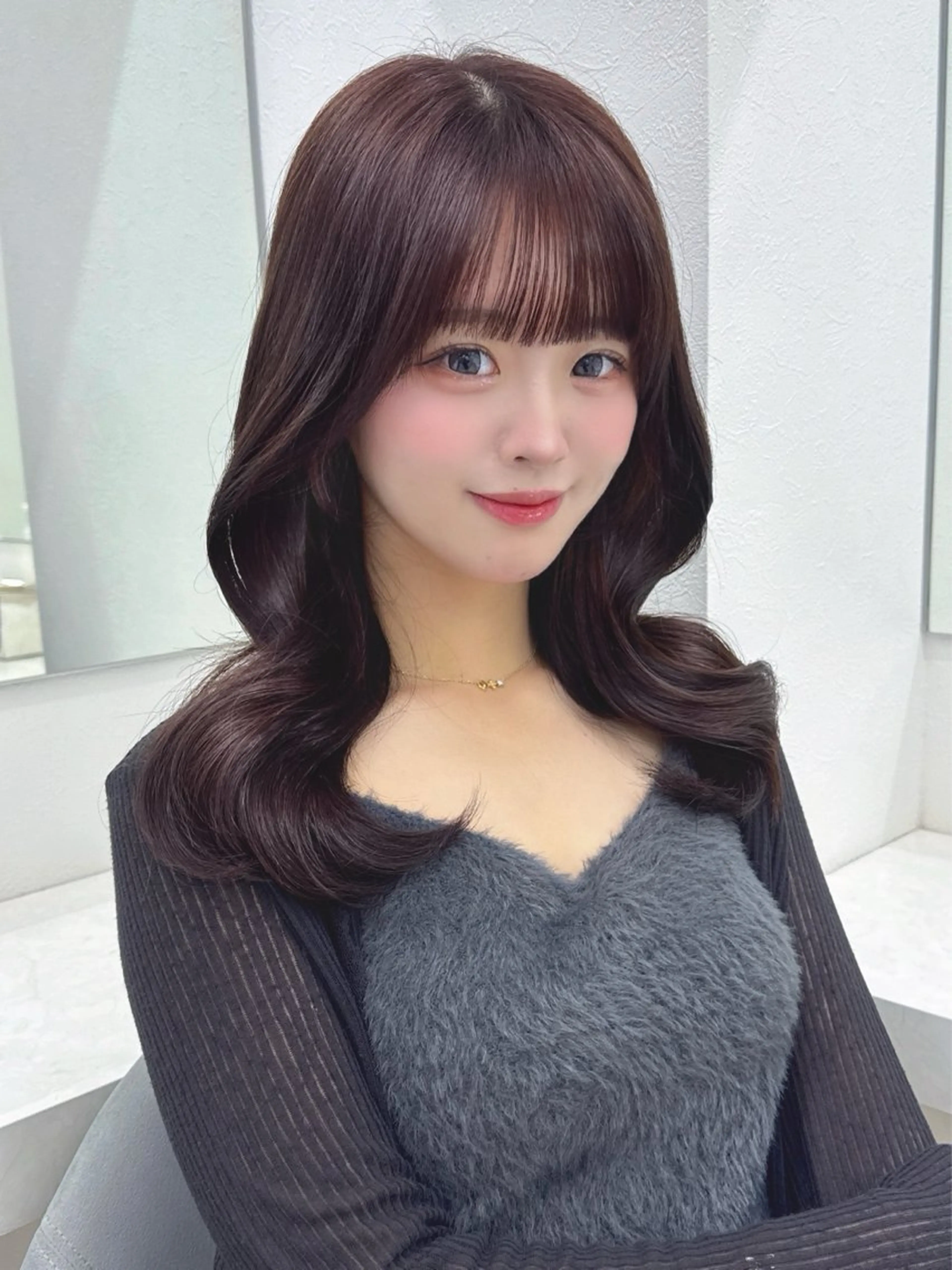 ロング カット ヘアカラー レイヤーカット/ 顔まわり/リキのヘアスタイル