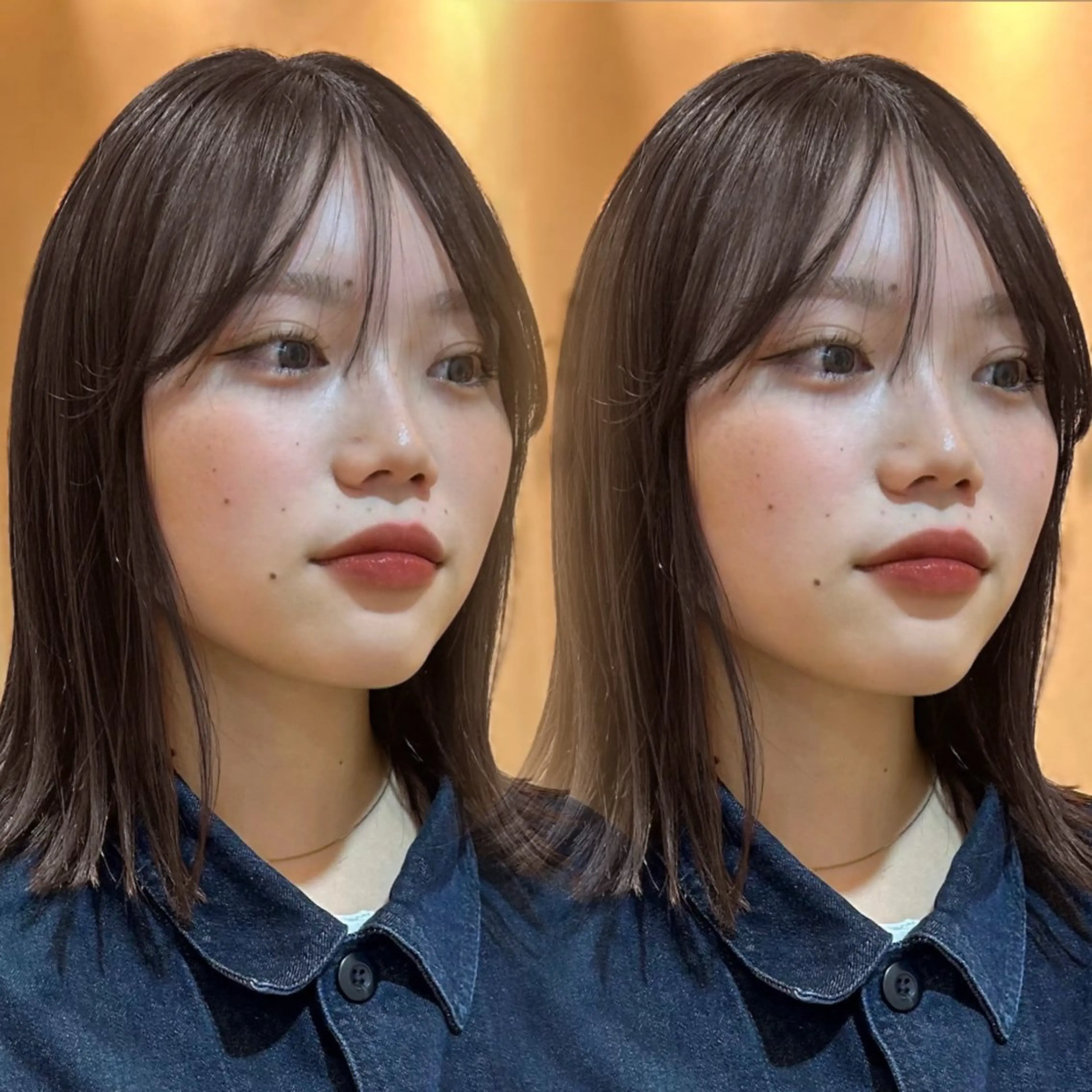 ミディアム カラー このか/似合わせ/ 透明感/ダブルカラーのヘアスタイル