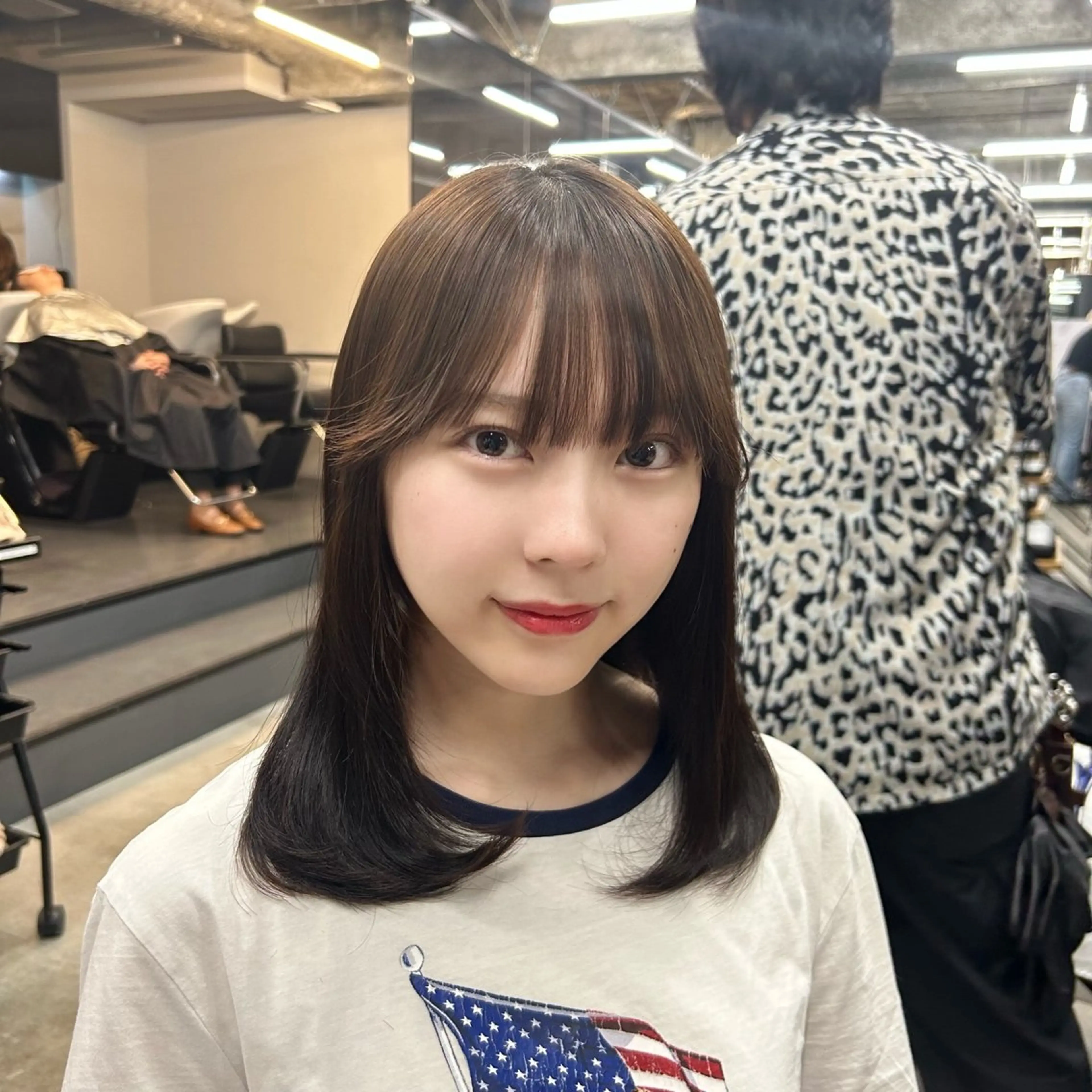 ミディアム 女性らしいモテヘア 韓国ヘアhikariのヘアスタイル