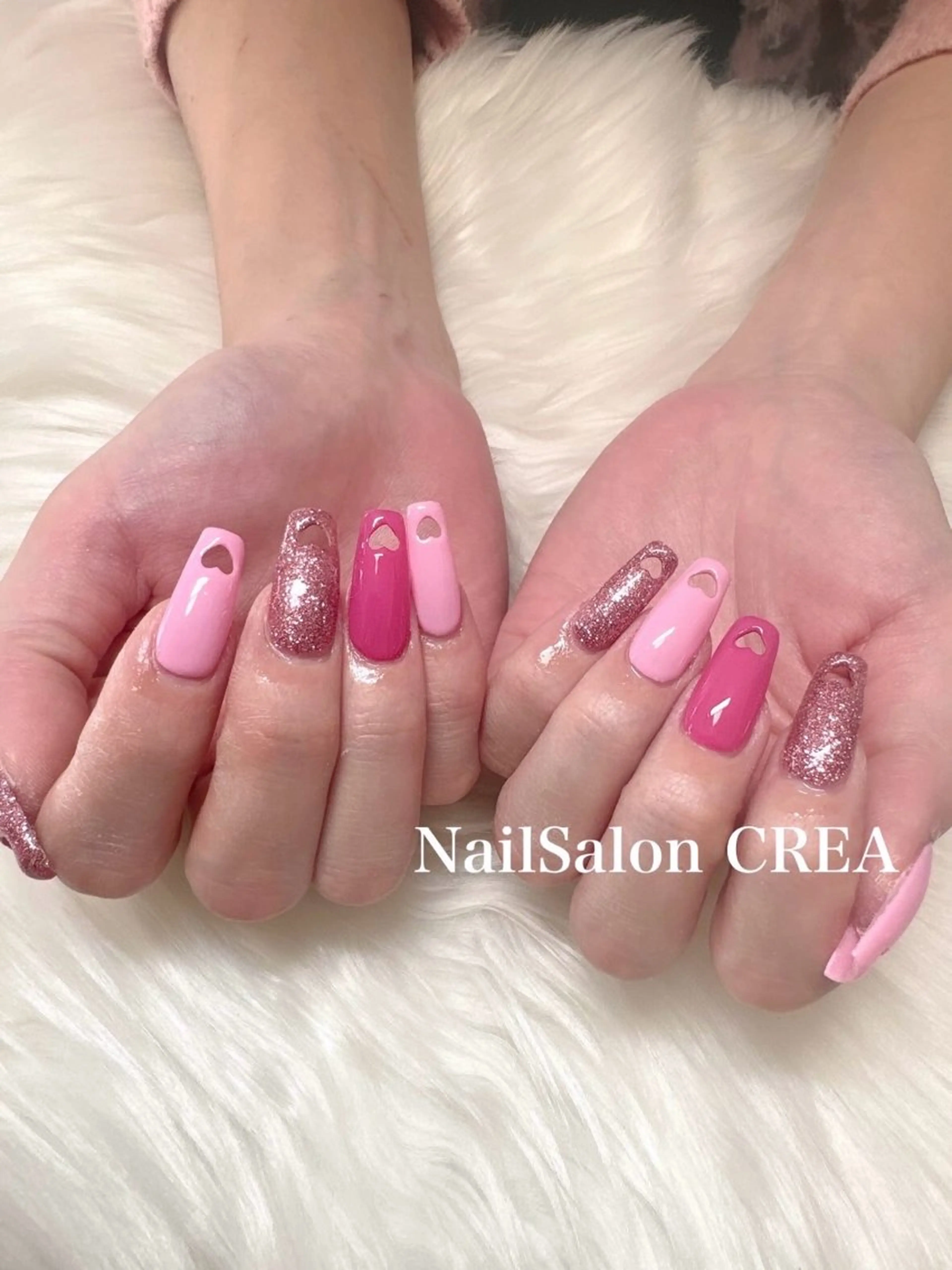 ネイル ハート ハンドネイル NailSalon CREAのネイルデザイン