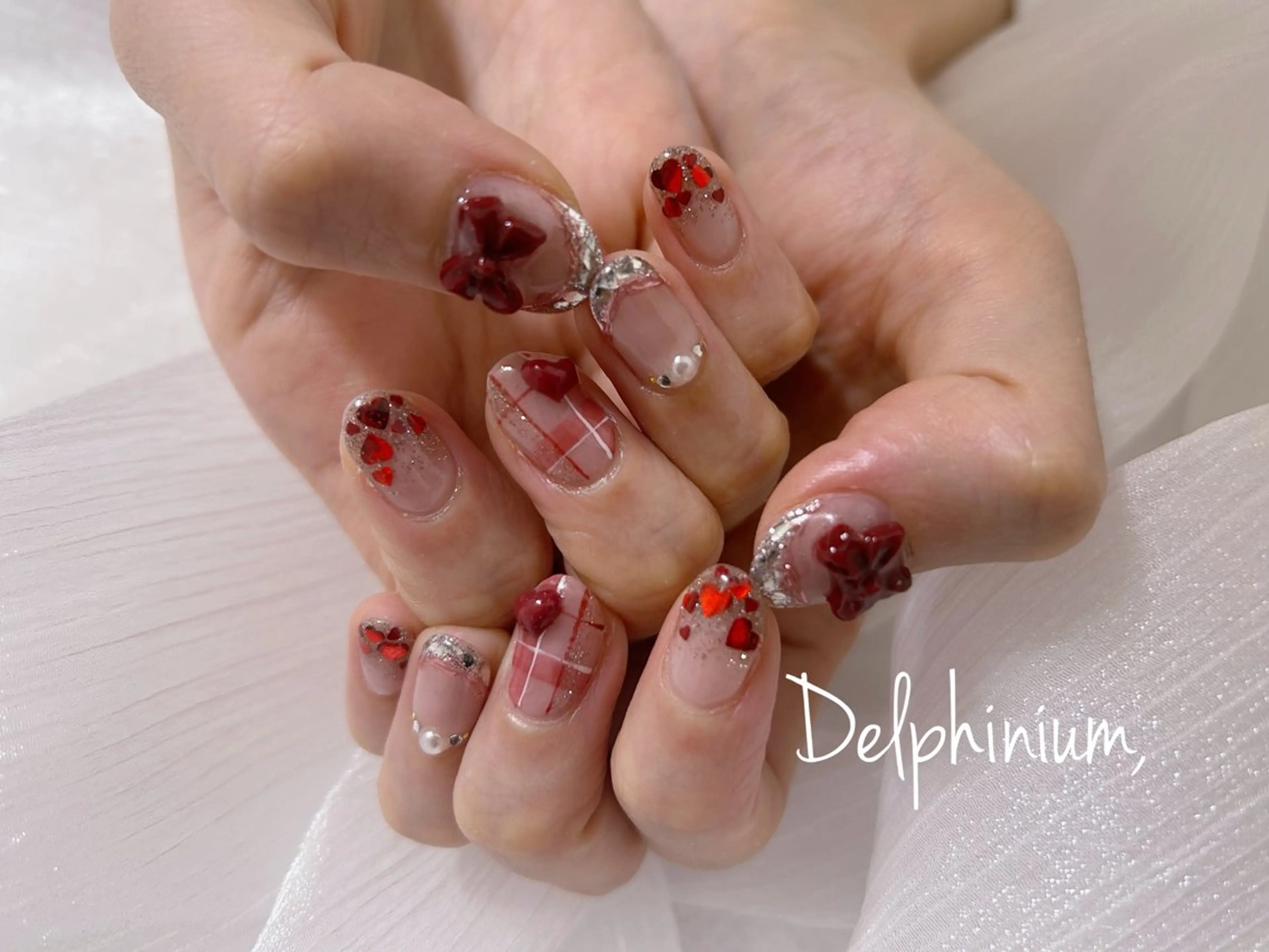 ネイル ジェルネイル パラジェル 冬ネイル クリスマス ハンドネイル 岡本 友恵のネイルデザイン