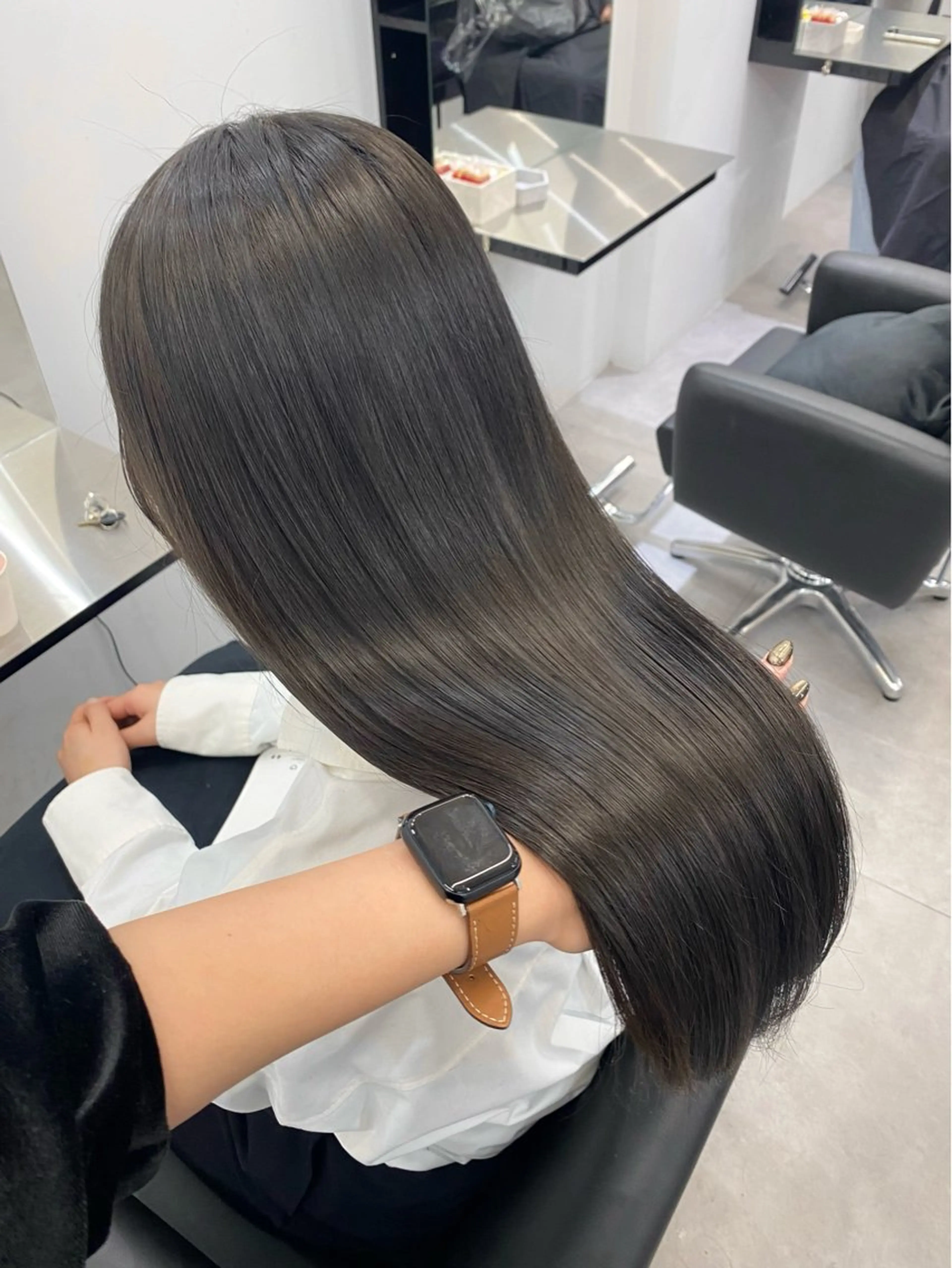 【✨髪質改善フルコースmenu✨】酸性縮毛矯正+ケアcolor+cut+Aujua4stepTRの写真