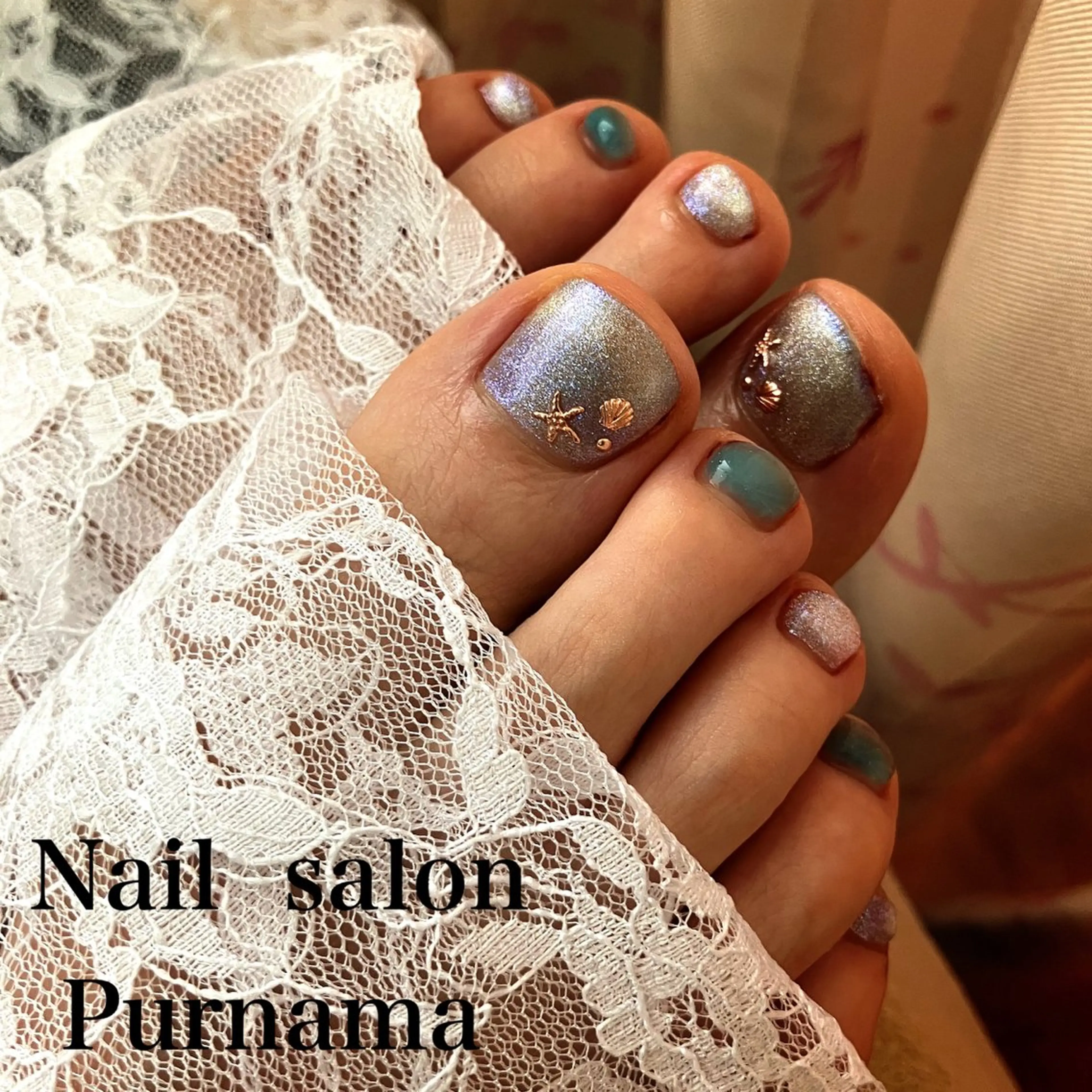 ネイル フットネイル Purnama(ﾌﾟﾙﾅﾓ)所属・Purnama あきのネイルデザイン