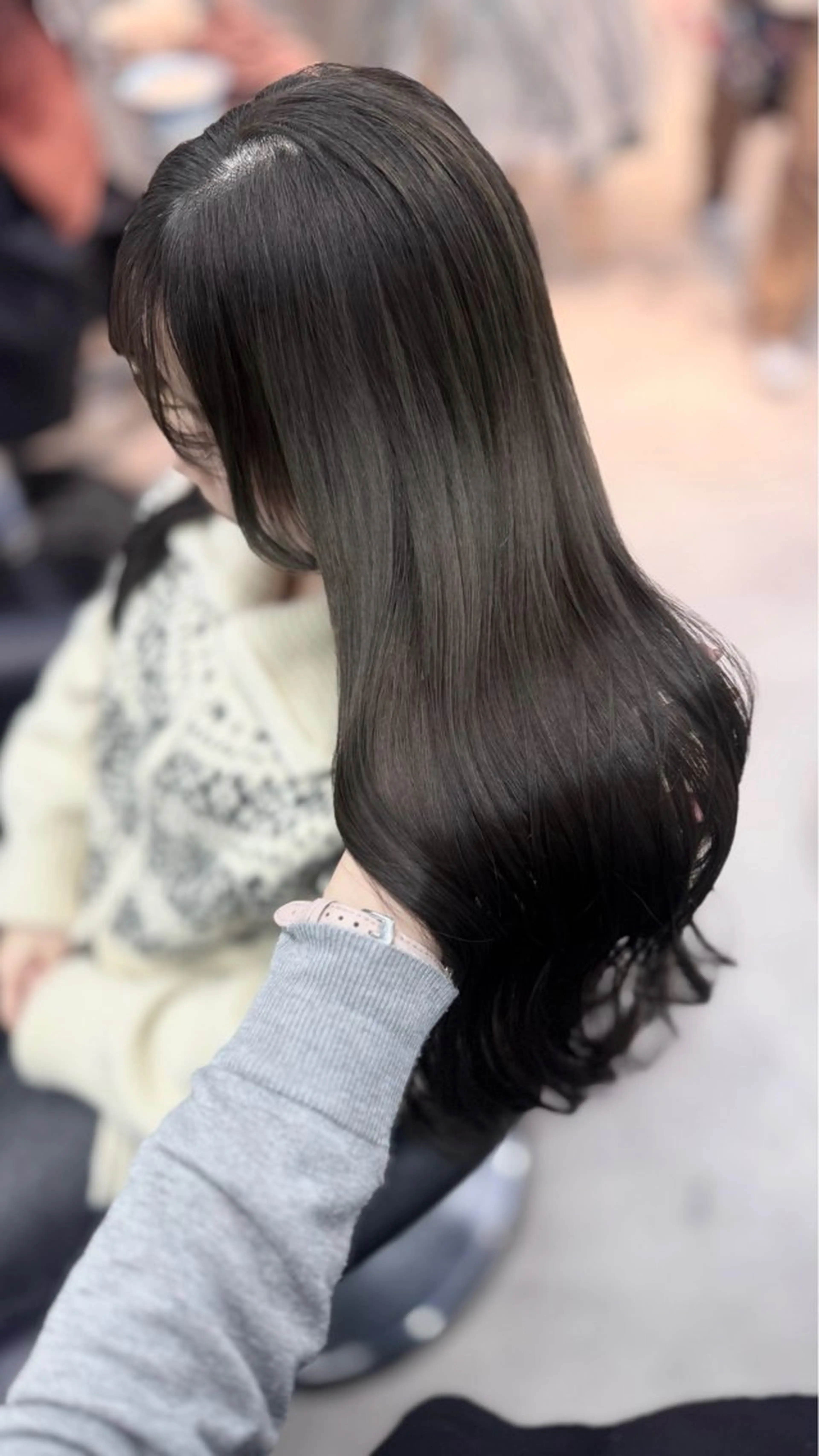 ロング カラー カット ヘアカラー トリートメント mareka/顔周り /透明感カラー🤍のヘアスタイル