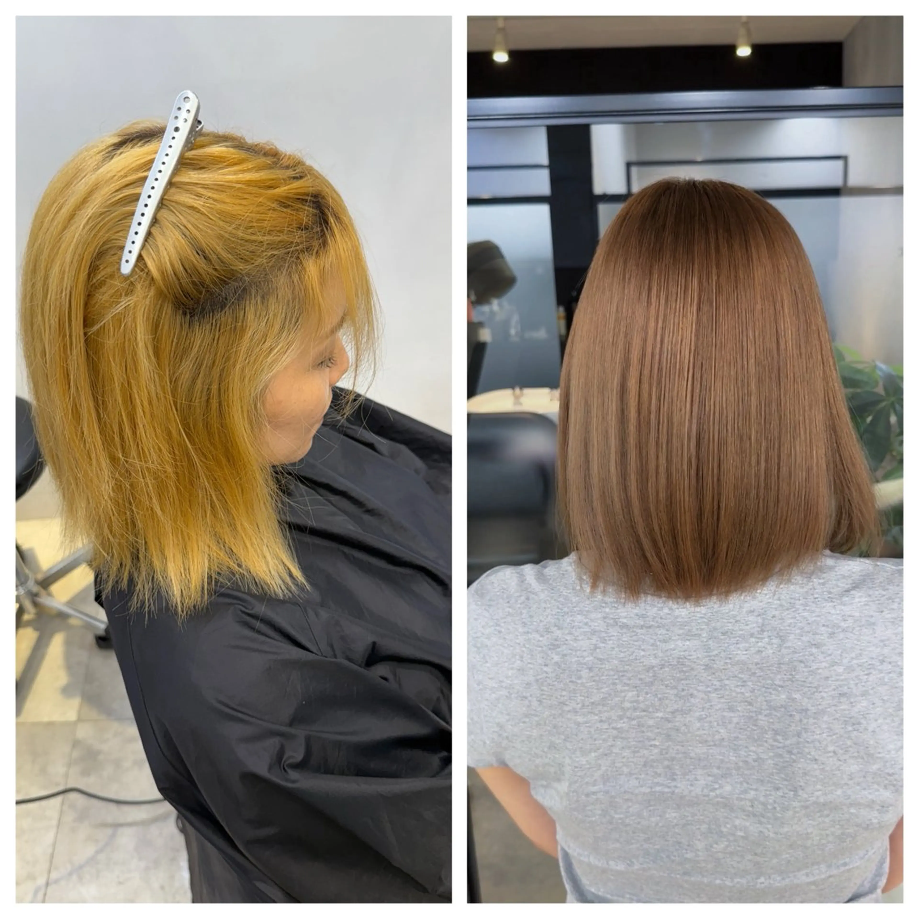 ショート ハイライト 縮毛矯正 ヘアカラー 縮毛矯正 トリートメント け んブリーチ縮毛矯正のヘアスタイル