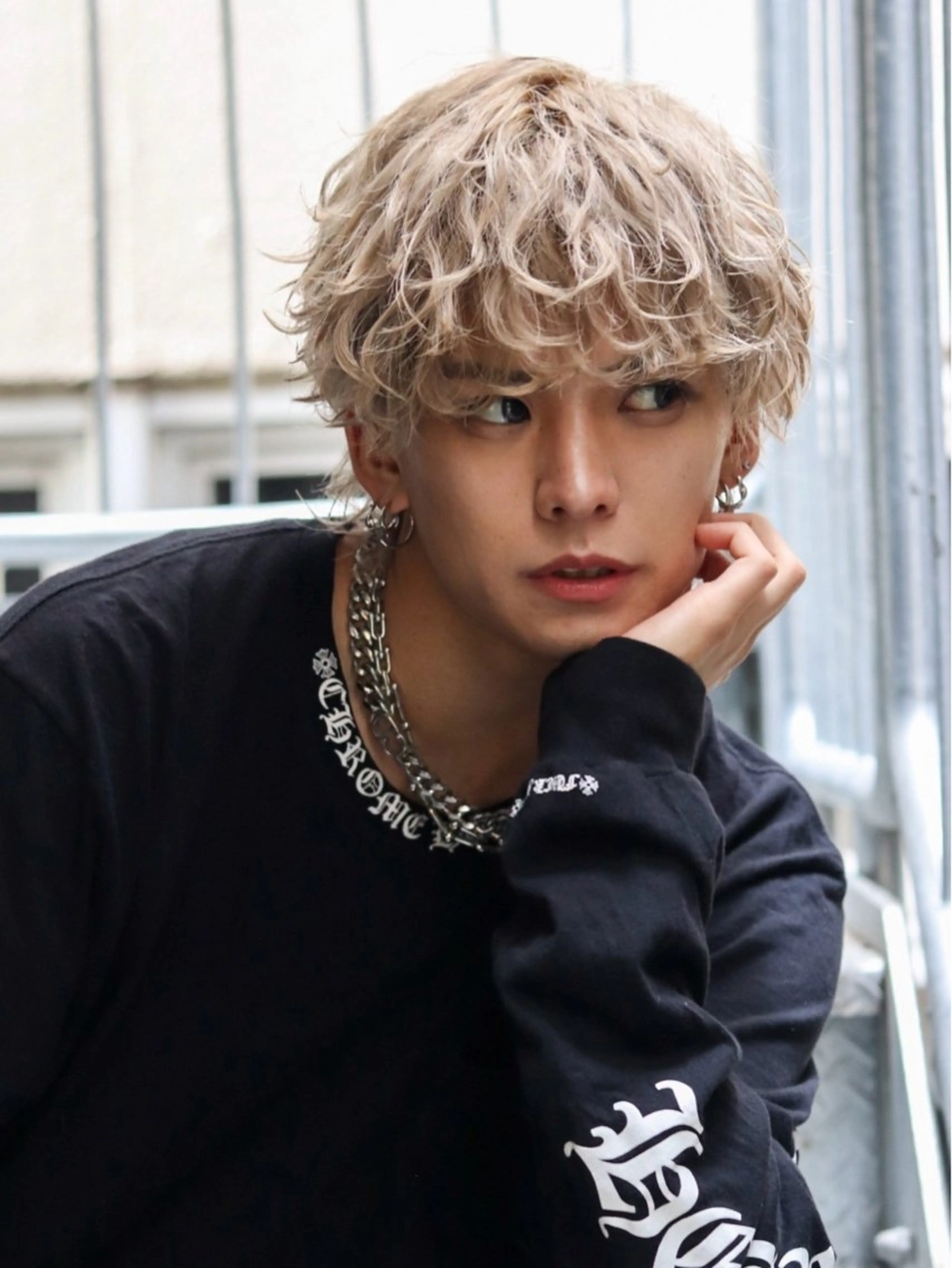 ミディアム カラー パーマ メンズ カット パーマ トリートメント シースルーマッシュ/ メンズ/KYOHEIのヘアスタイル