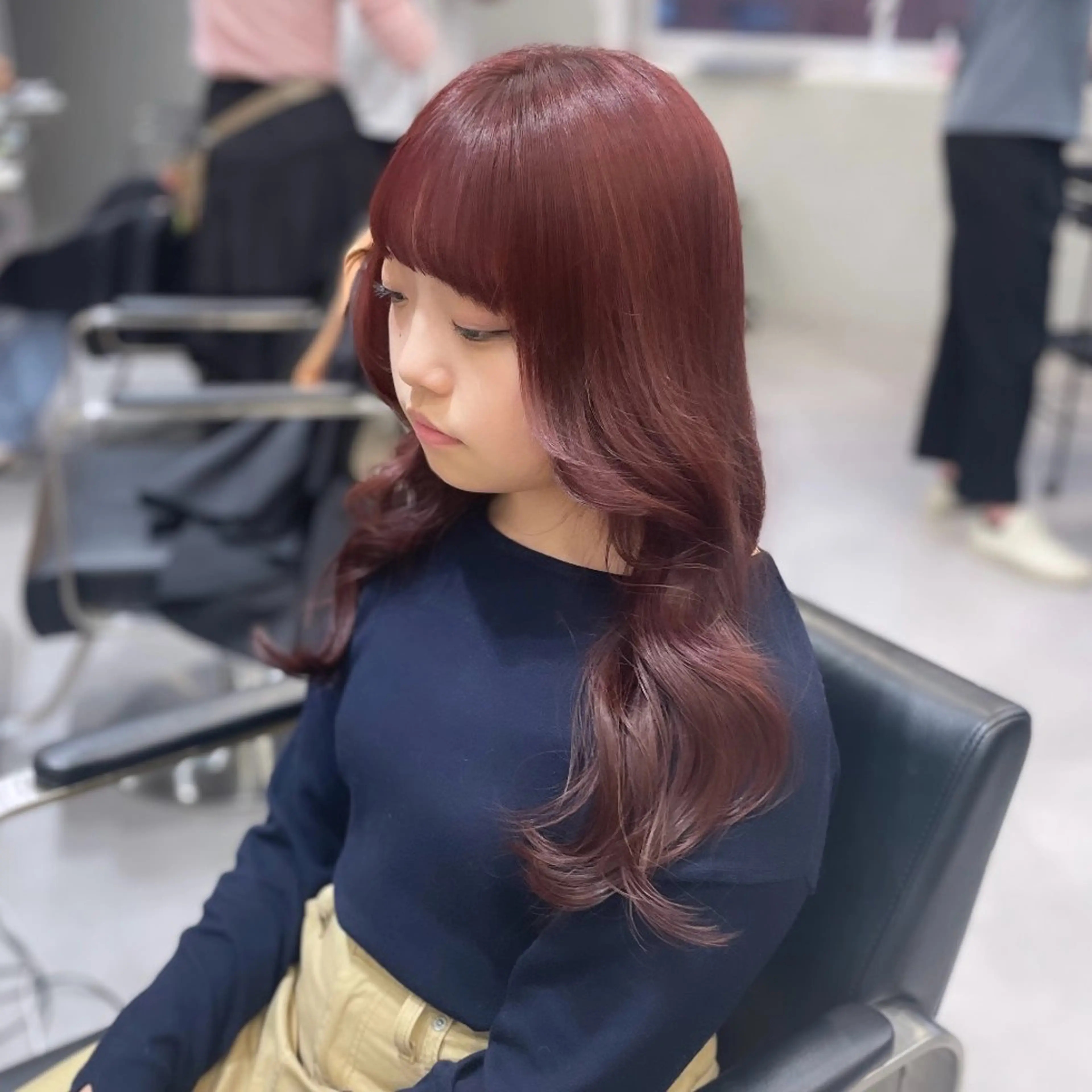 ロング カラー ピンクカラー レイヤーカット カット ヘアカラー Rui/透明感カラー 暖色/レイヤーカットのヘアスタイル