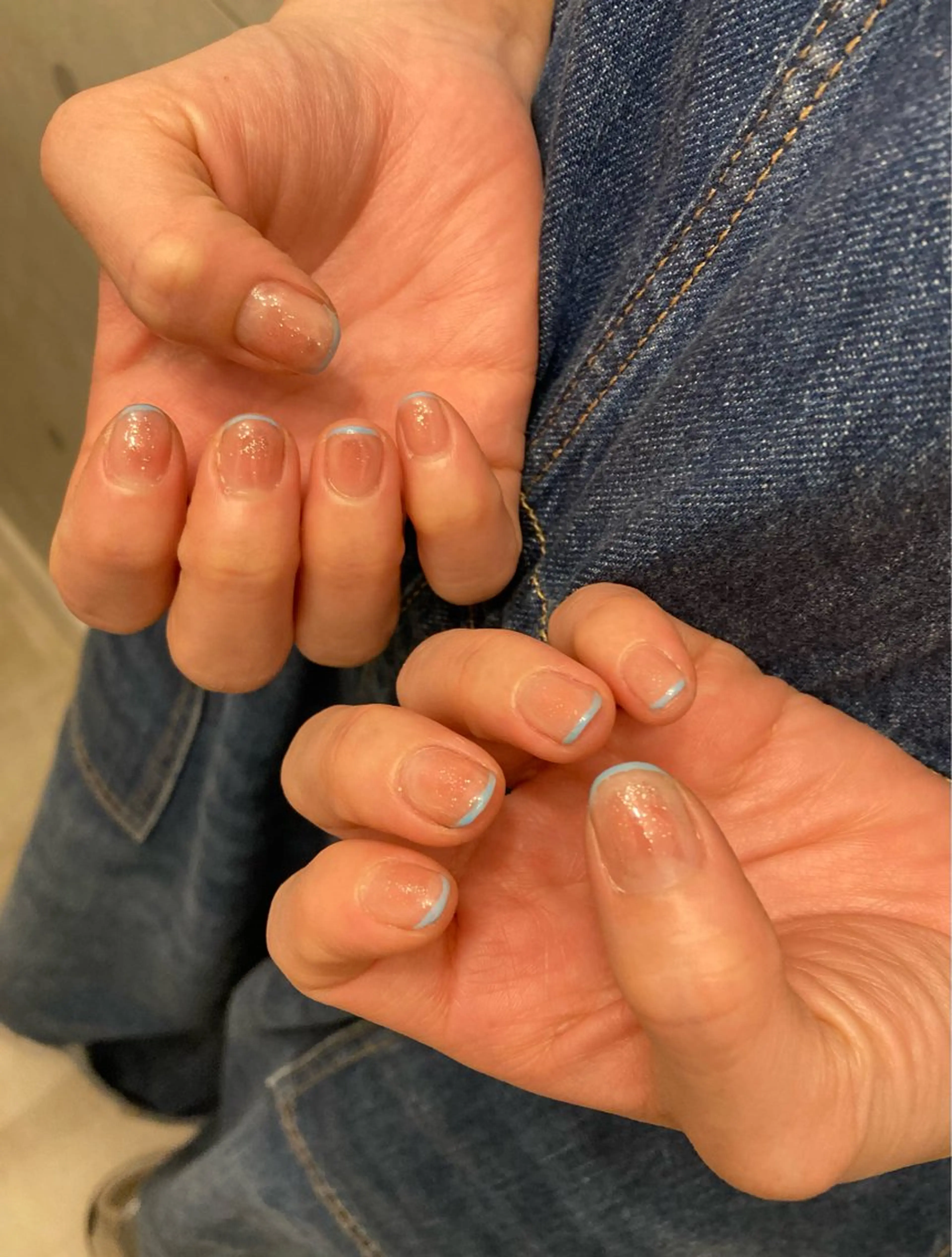 ネイル チークネイル フレンチネイル ラメ(グリッター) 爪の絵描き屋　ミテネイル所属・爪の絵描き屋 ミテネイルのネイルデザイン