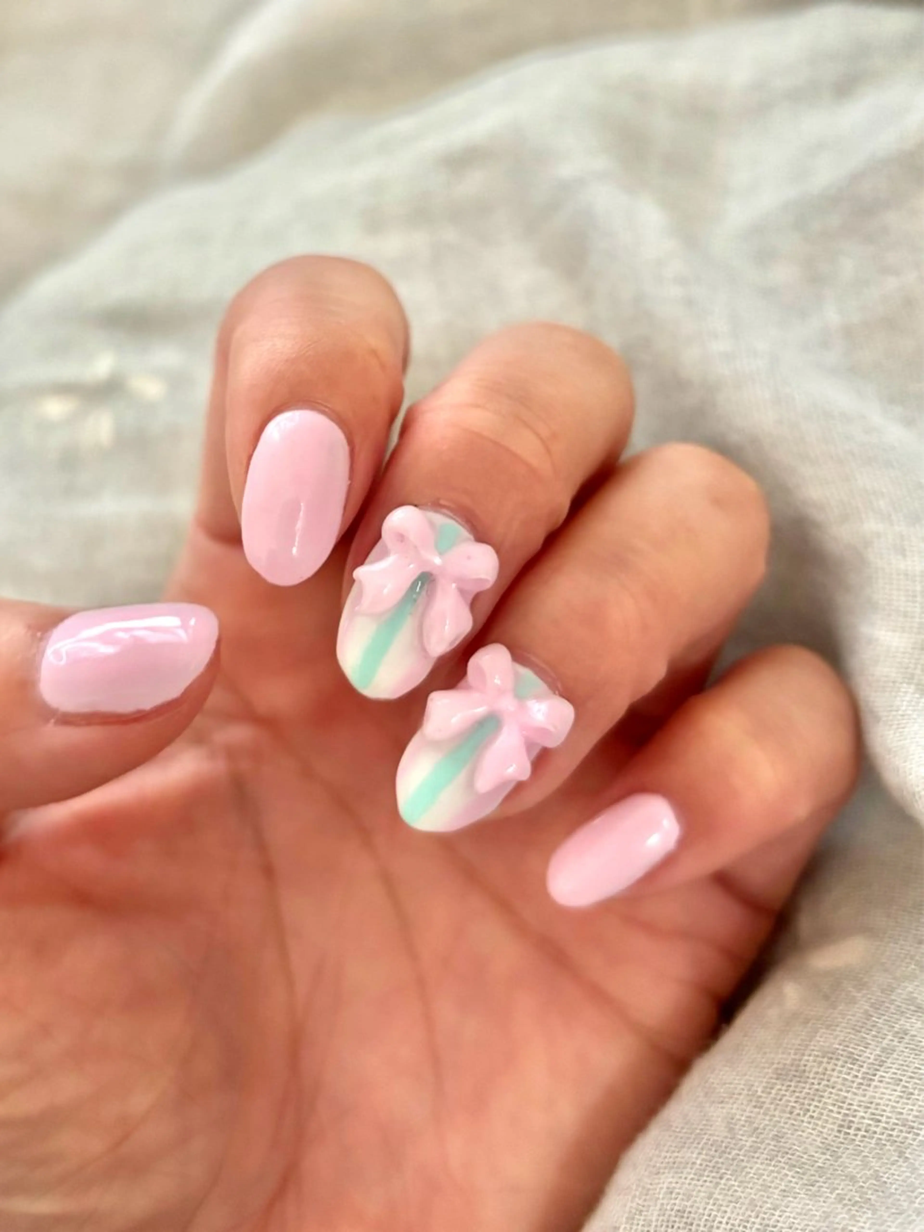 ネイル リボン ハンドネイル candy nail所属・早川 理沙のネイルデザイン