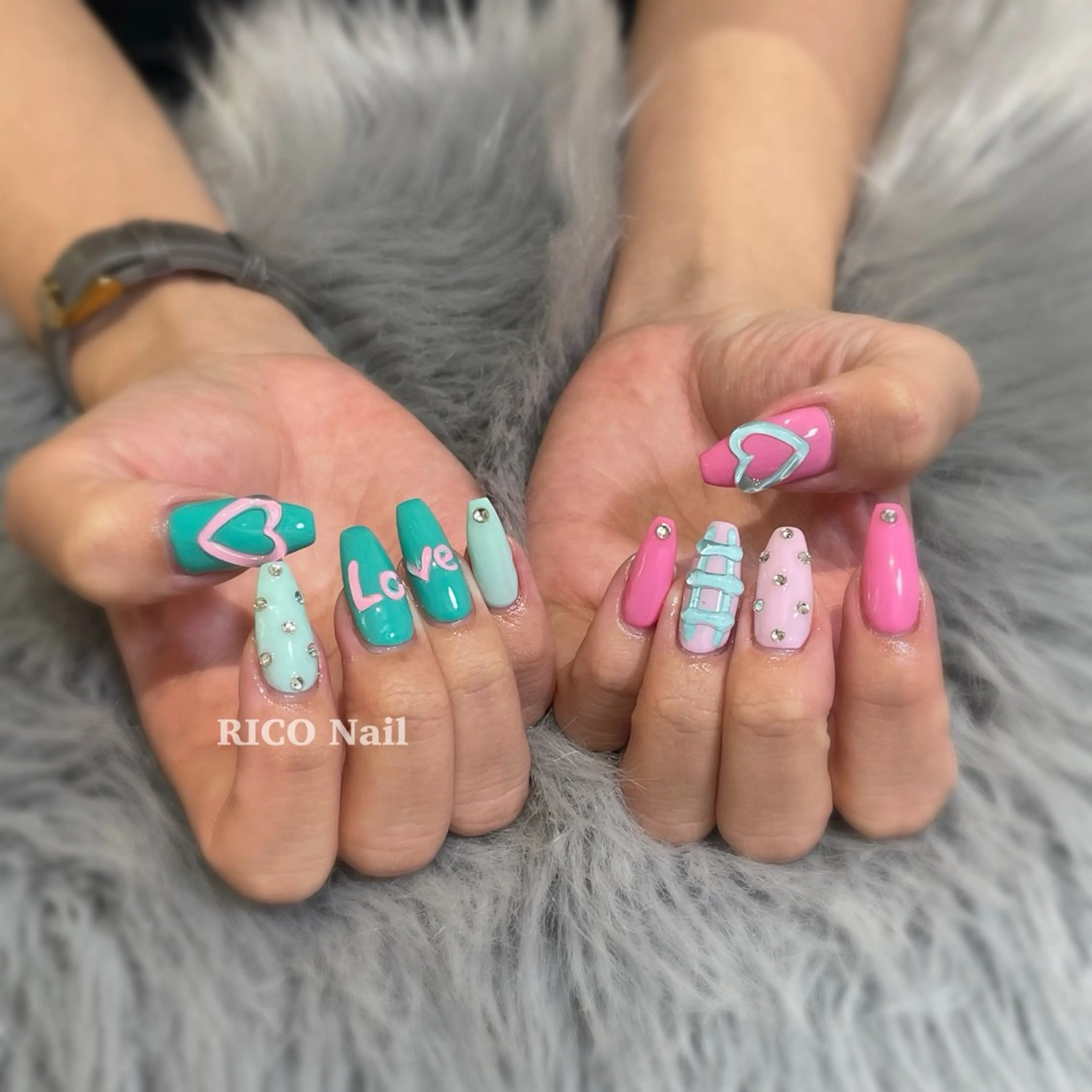 ネイル ハンドネイル RICO NAIL所属・RICO Nail パーツつけ放題🌈のネイルデザイン