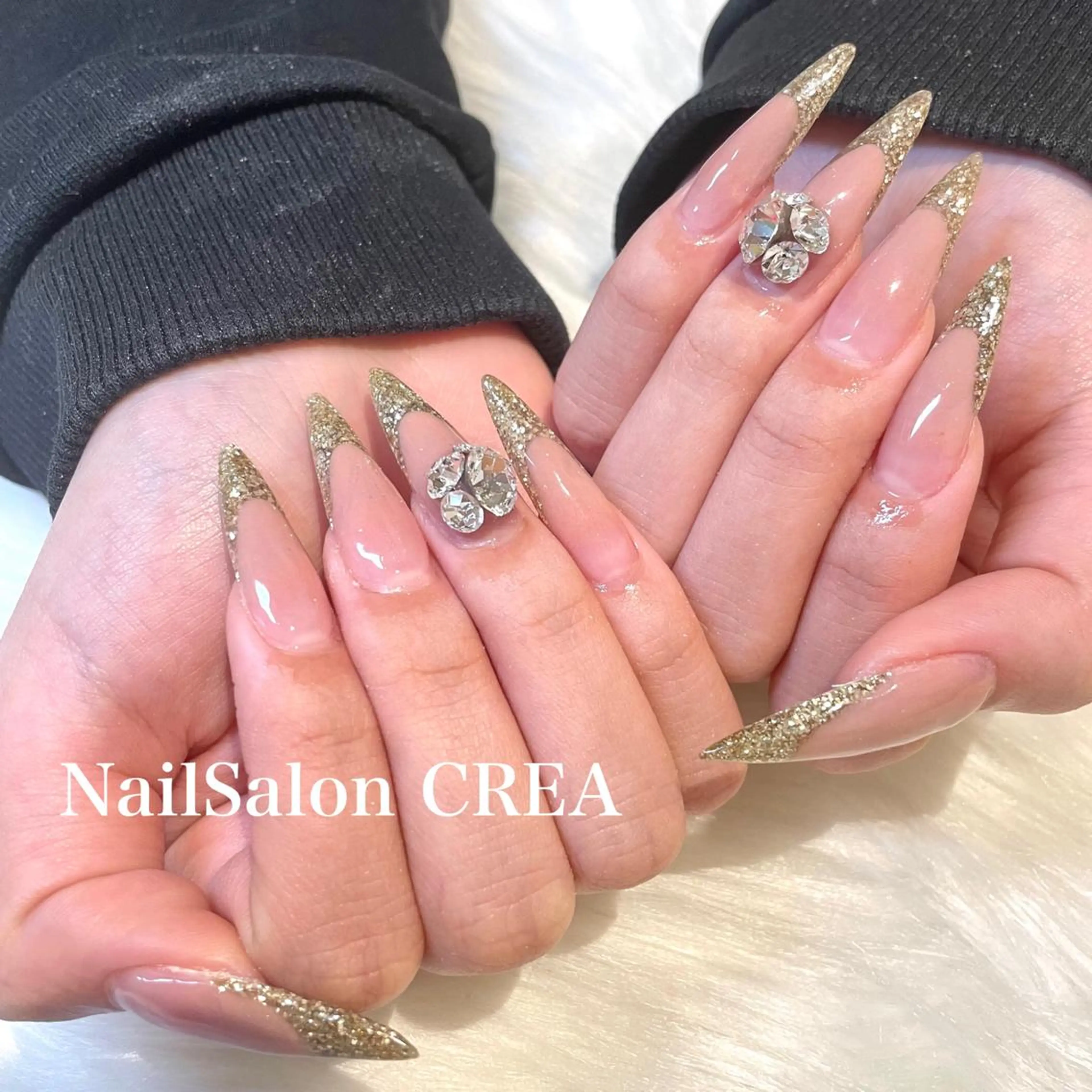 ネイル ストーンネイル ハンドネイル NailSalon CREAのネイルデザイン