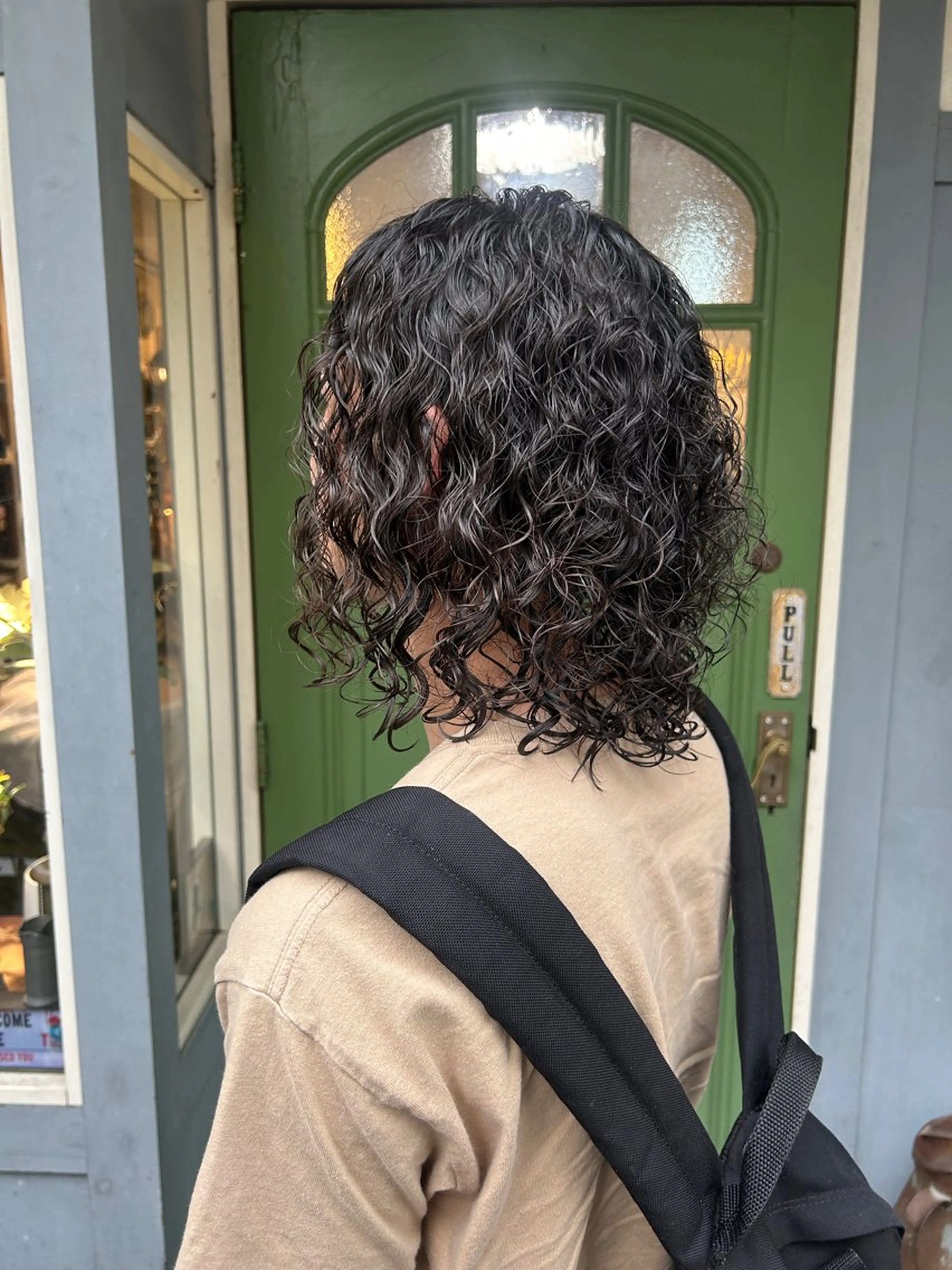 ミディアム パーマ カット パーマ トリートメント 清水千優/パーマ/透 明感カラー/メンズのヘアスタイル