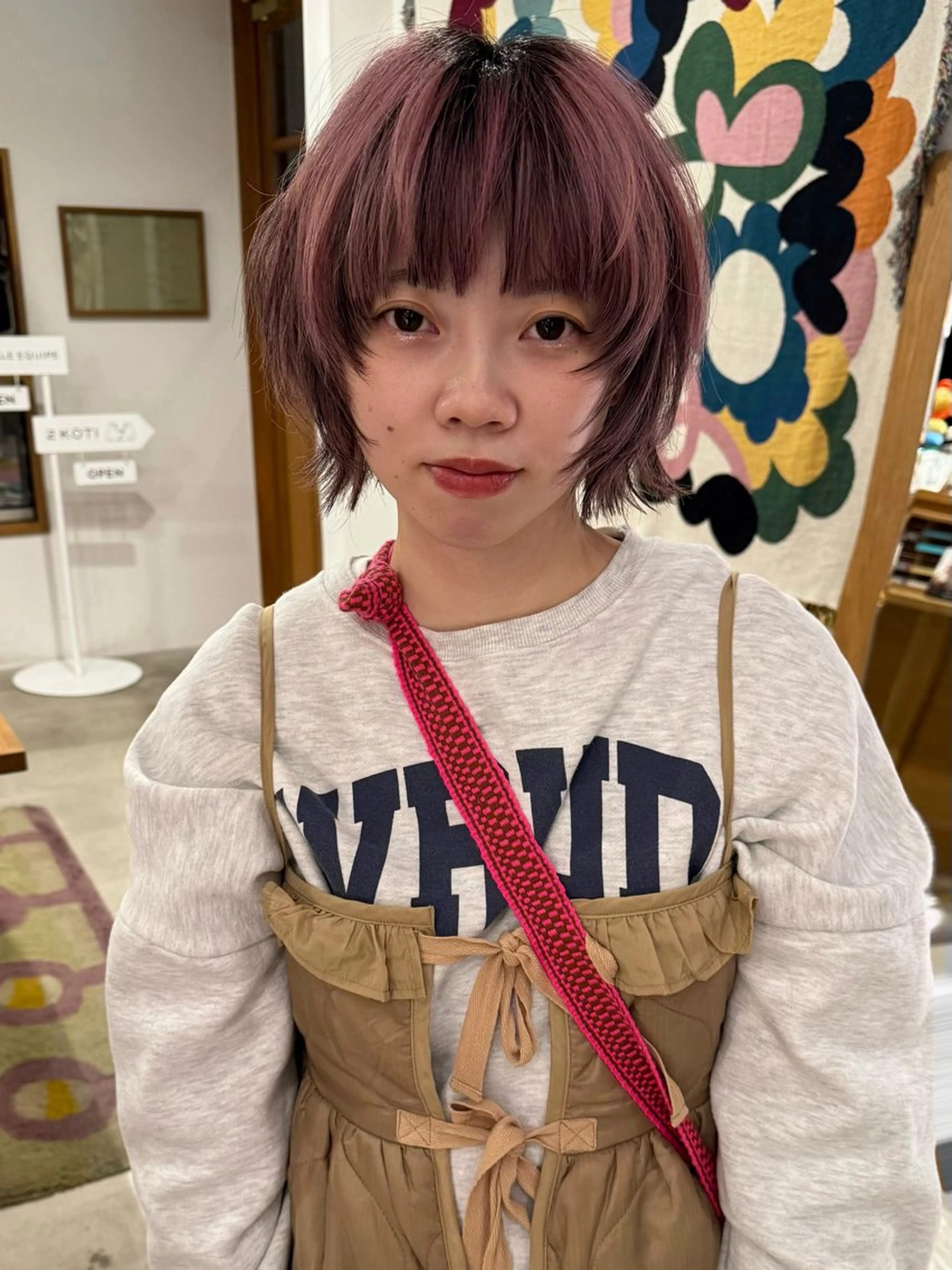 ショート カラー パーマ/ショート/ レイヤー/中嶋勇太のヘアスタイル