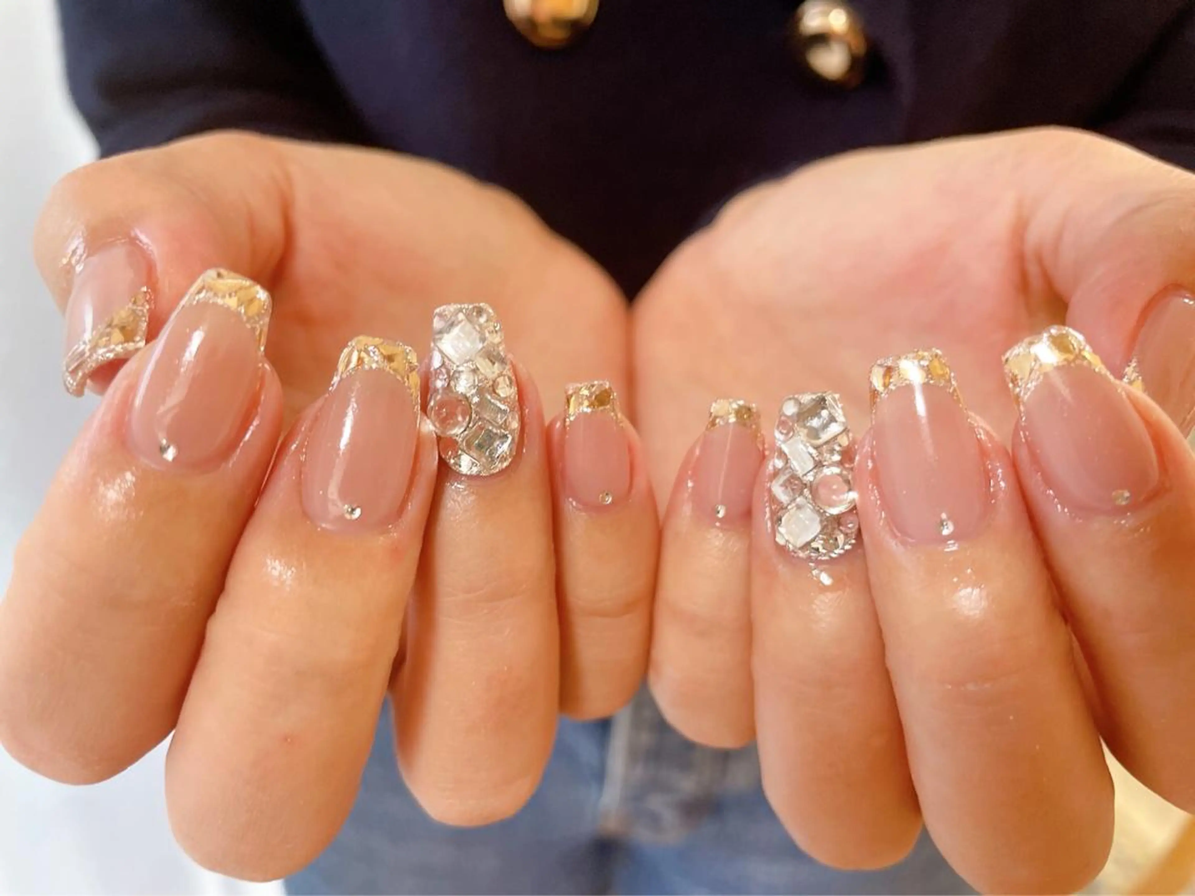 ネイル フレンチネイル ガラスフレンチ ハンドネイル kiki nail 二子玉川のネイルデザイン