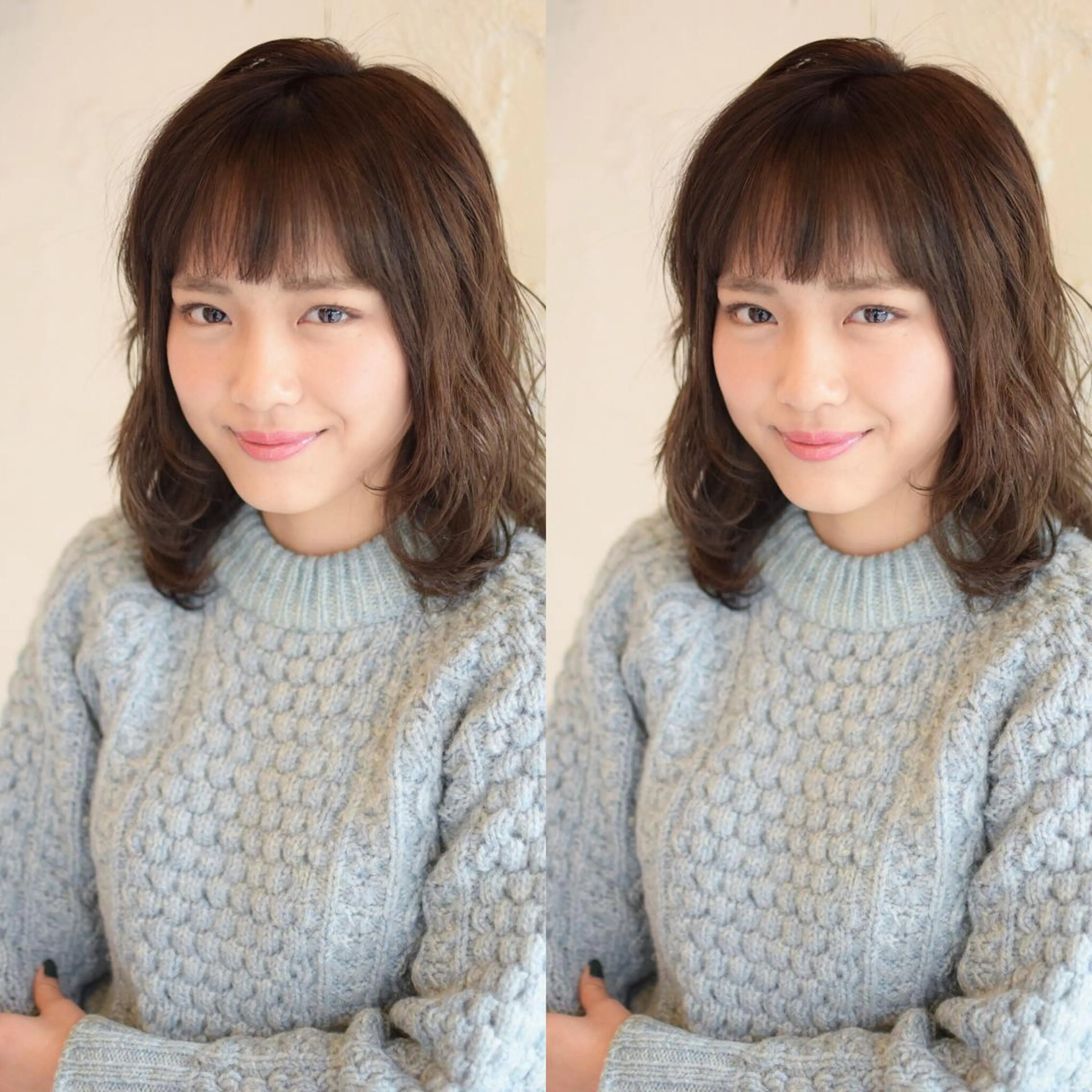 ミディアム カラー パーマ 嶋佐 昌大 シマサマオのヘアスタイル