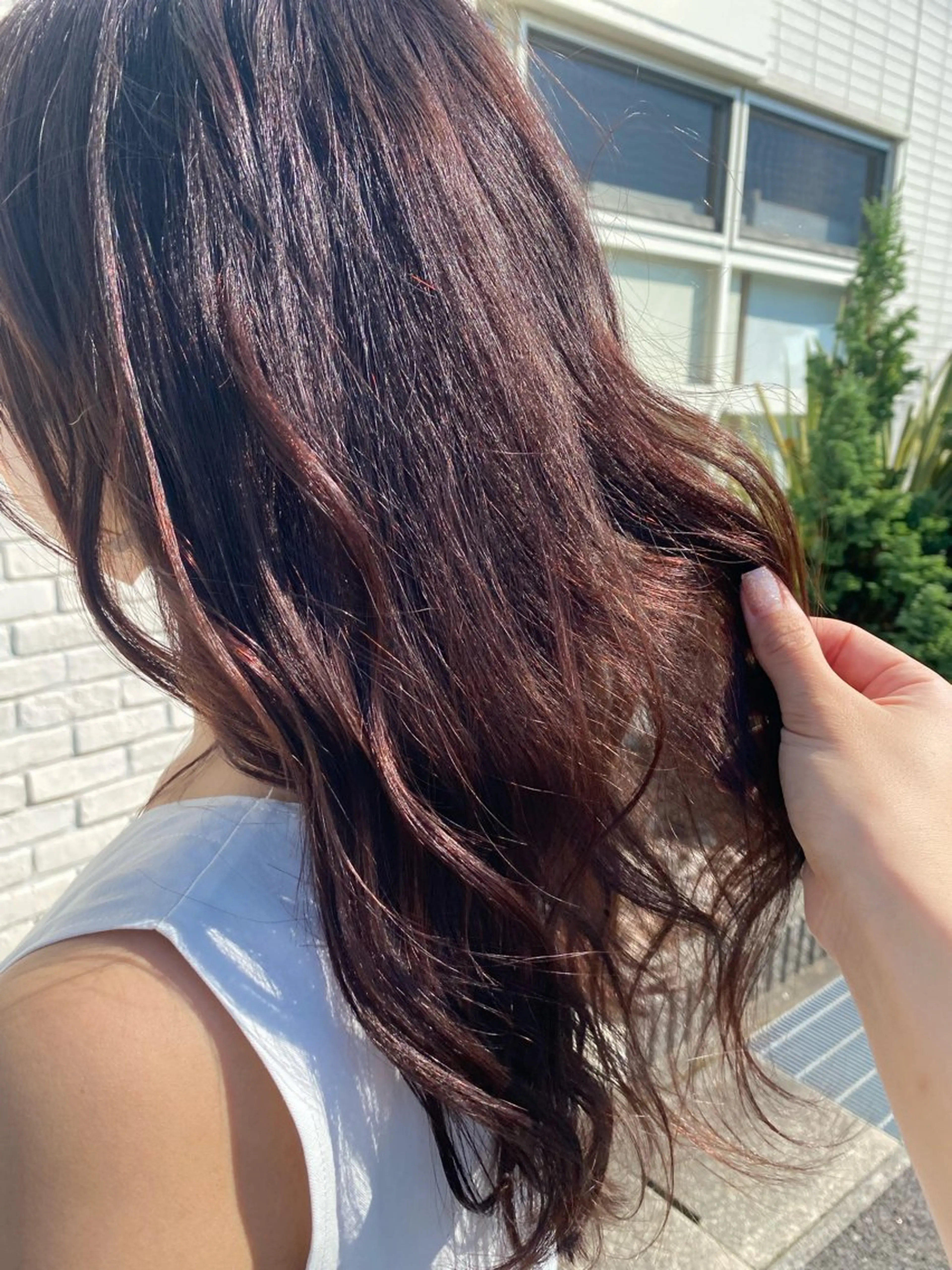 セミロング カラー 透明感カラー ラベンダーカラー 杉山 七海のヘアスタイル