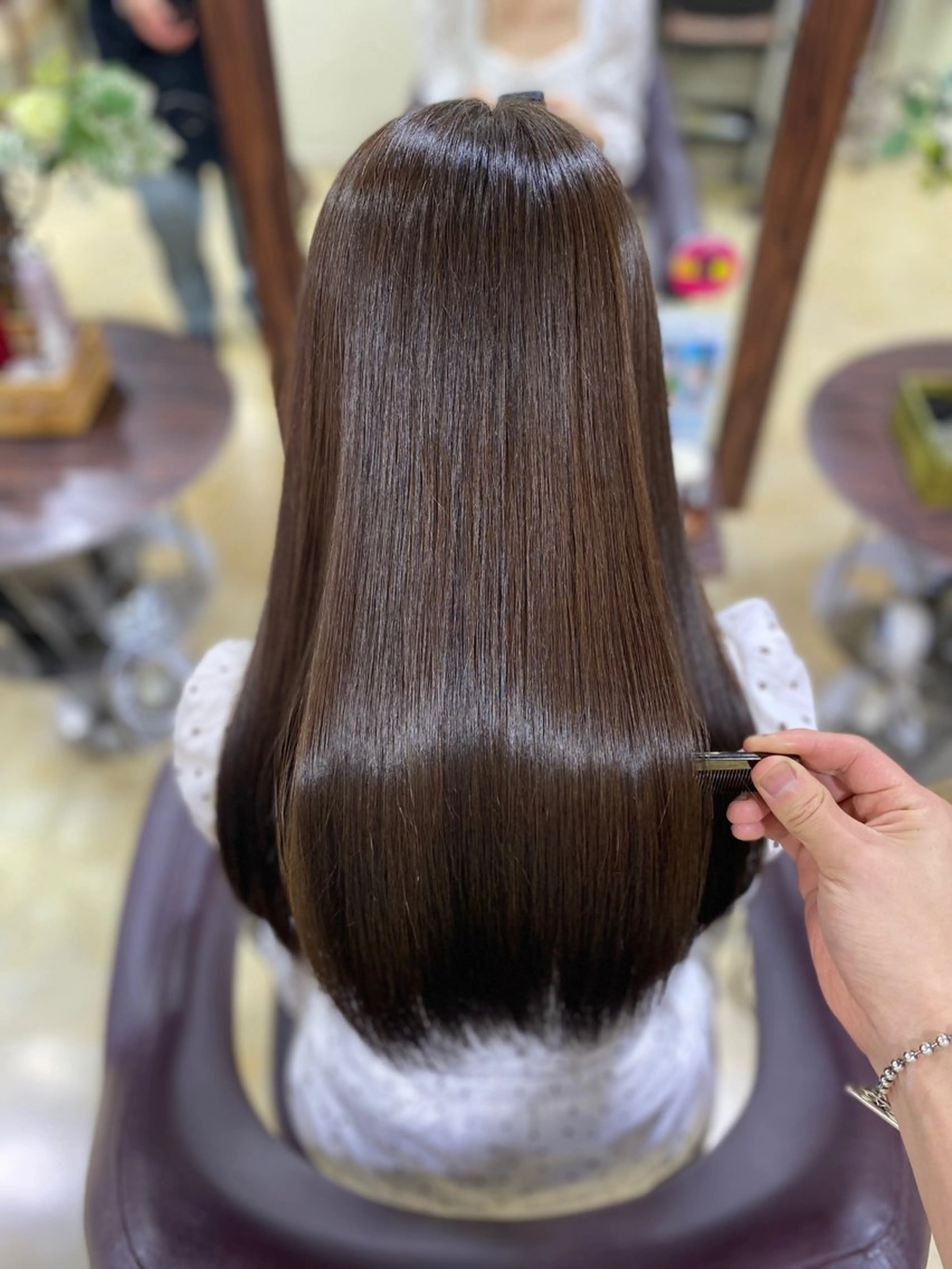 ロング 髪質改善 韓国風ヘア 縮毛矯正 トリートメント ヘアーメイクポリッシュ桂所属・山﨑 将弥のヘアスタイル