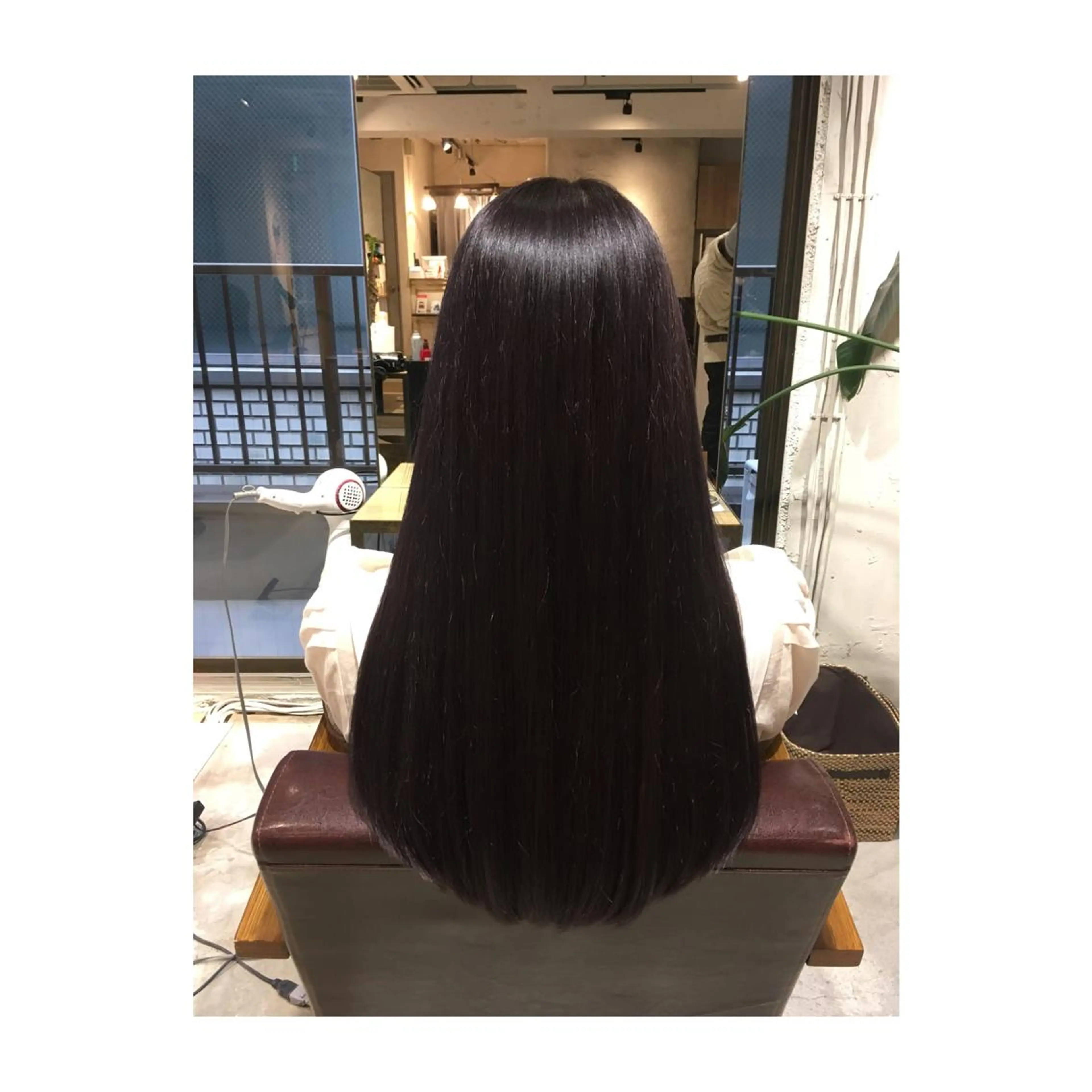 セミロング ロング カラー パープルカラー アオガミ （前髪顔周りカット）のヘアスタイル