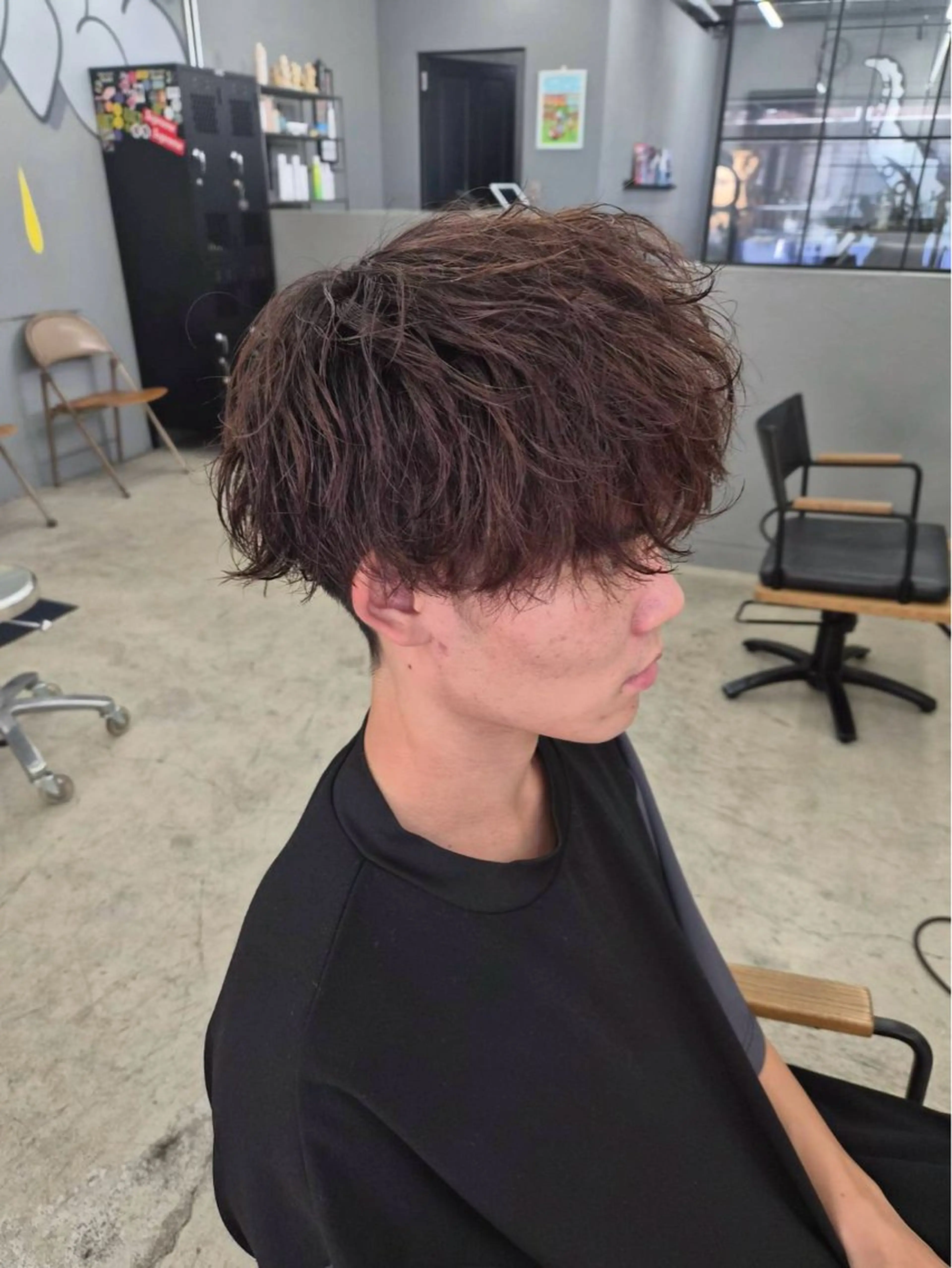 ショート パーマ メンズ カット パーマ メンズ専門サロン wokeのヘアスタイル