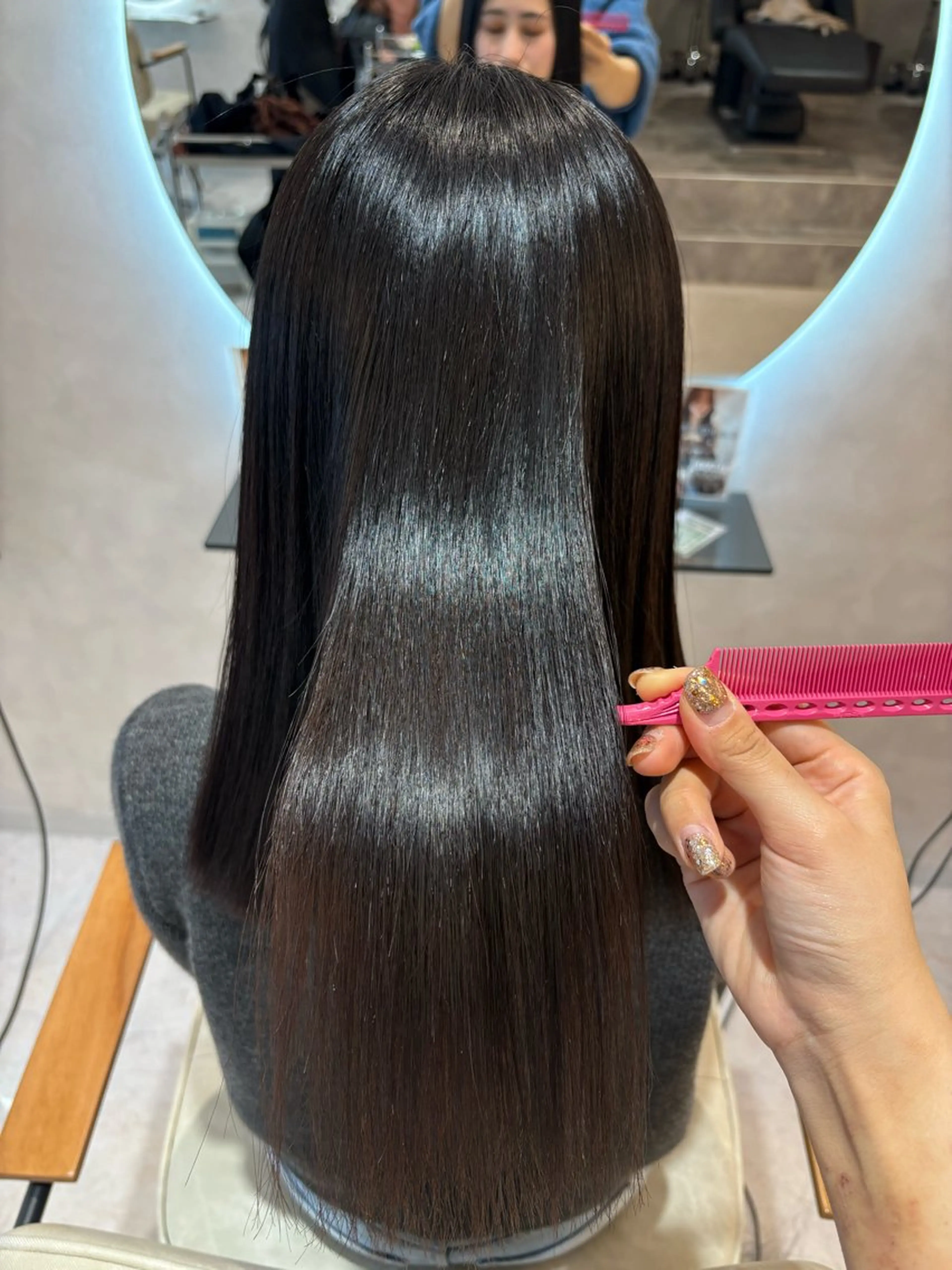 ロング カラー パーマ ベージュカラー ケアカラー 透明感カラー グレージュ オリーブベージュ enu hair所属・ショートモデル募集 エクステ専門店まりこのその他イメージ