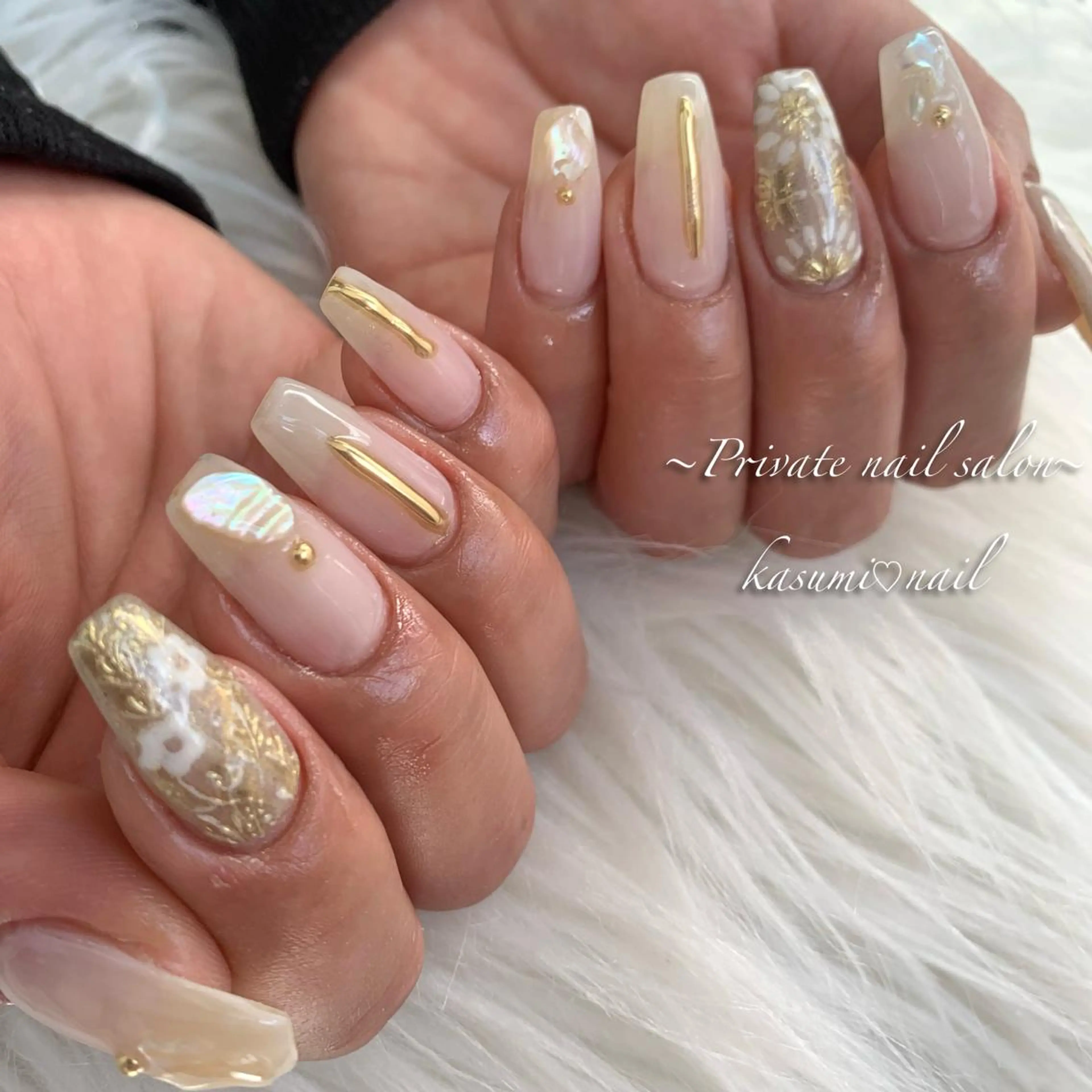 ネイル アートネイル ラメ(グリッター) マグネットネイル ミラーネイル 持ち込み KASUMI♡ Nailのネイルデザイン