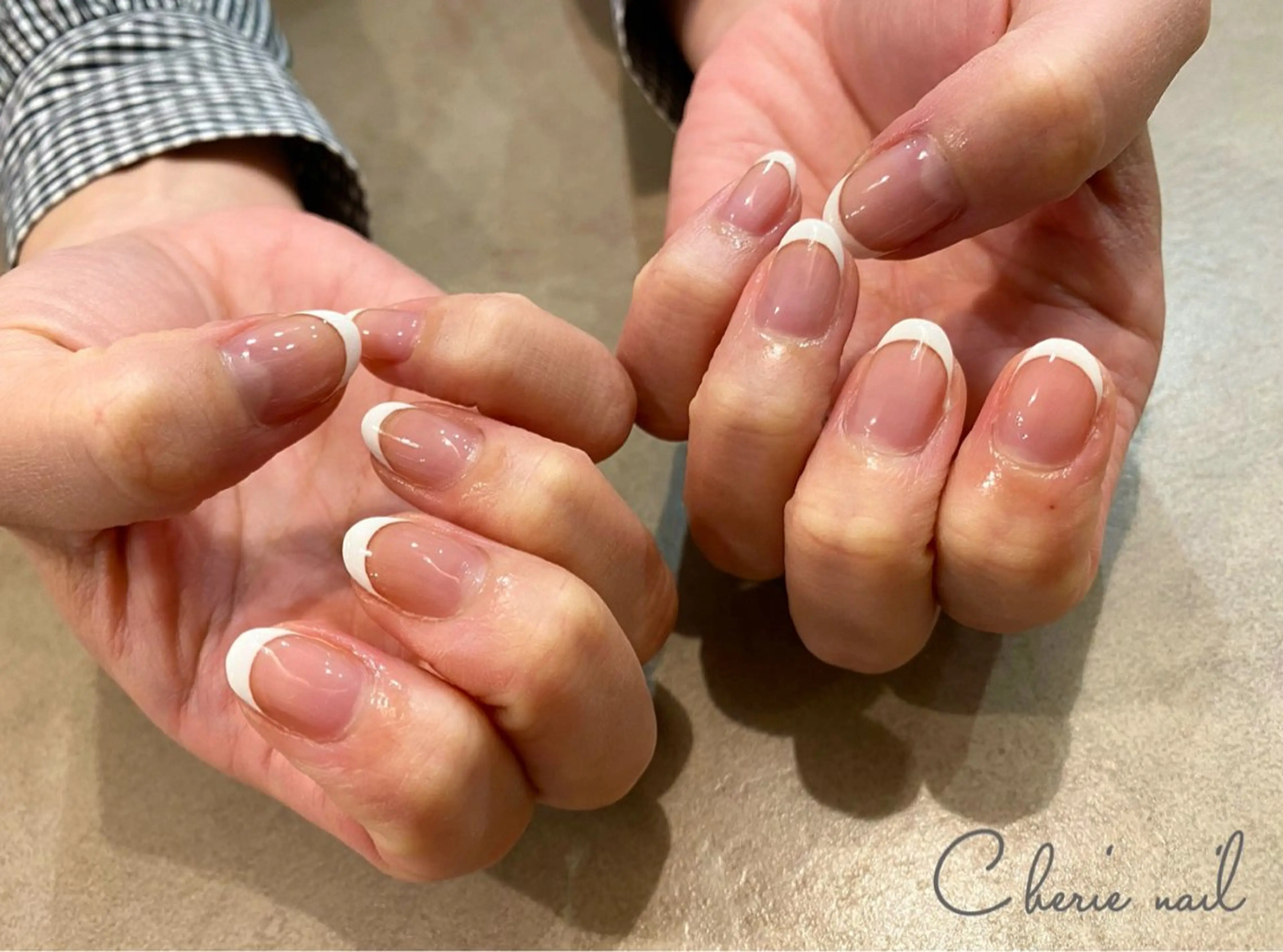 ネイル フレンチネイル ジェルネイル オフィスネイル シンプルネイル ブライダルネイル ハンドネイル Cherienail yunaのネイルデザイン