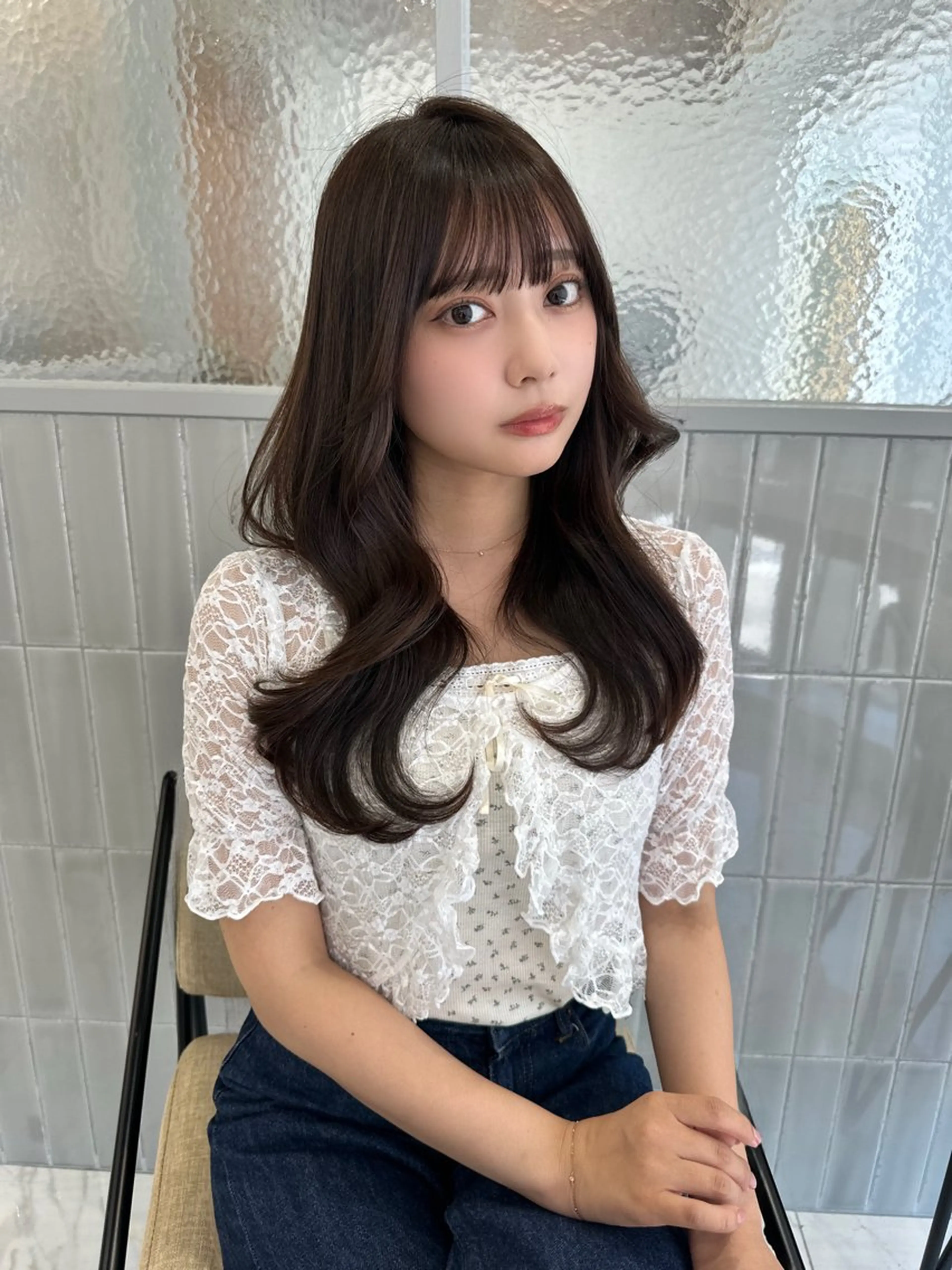 ロング 韓国ヘア/透明感 カラー/金子 愛優のヘアスタイル