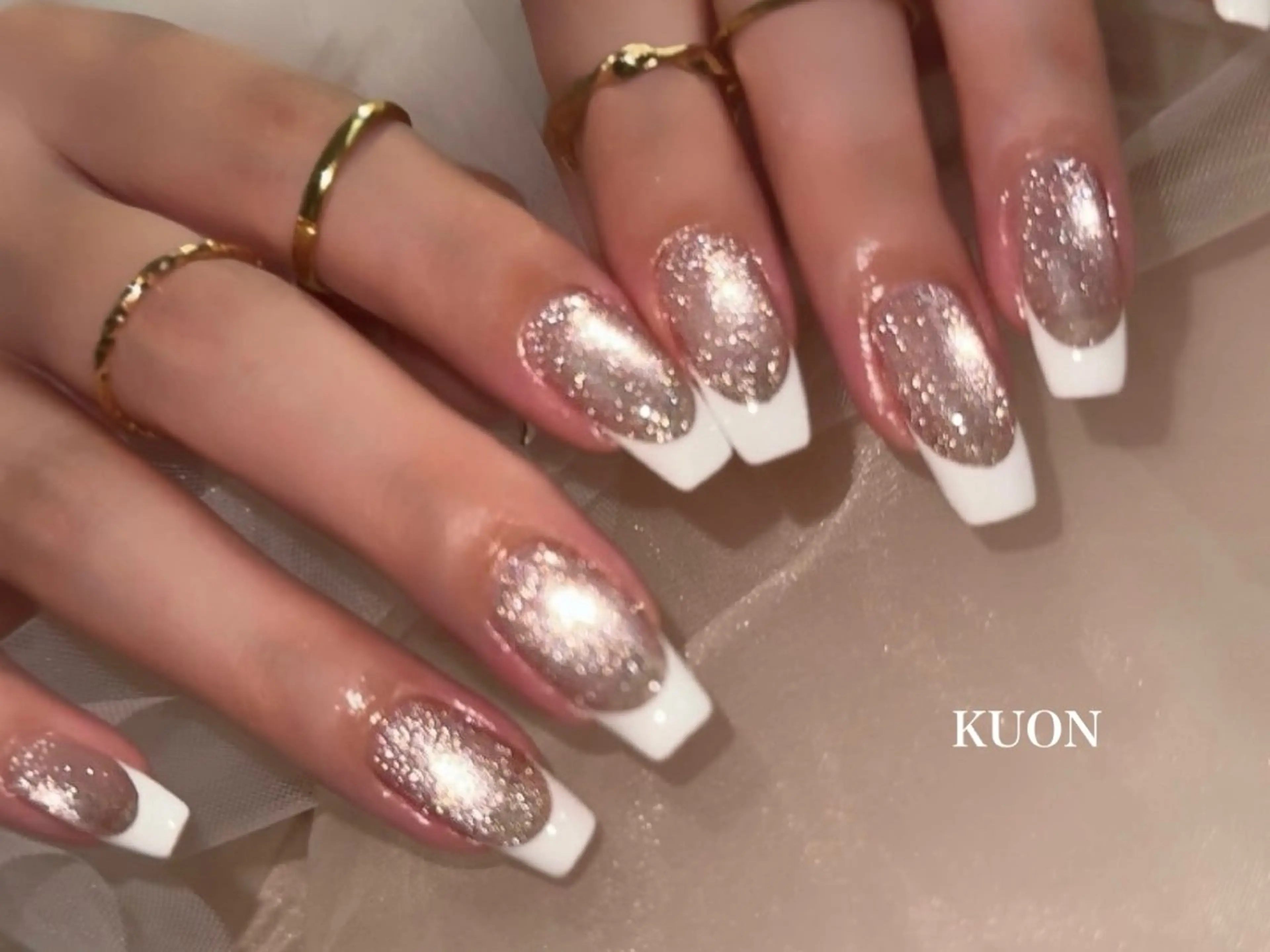 今だけ特別価格🉐美爪バーチャルフレンチ💅自爪に一層ベージュを塗布してからフレンチ🧁【オフ込み】の写真