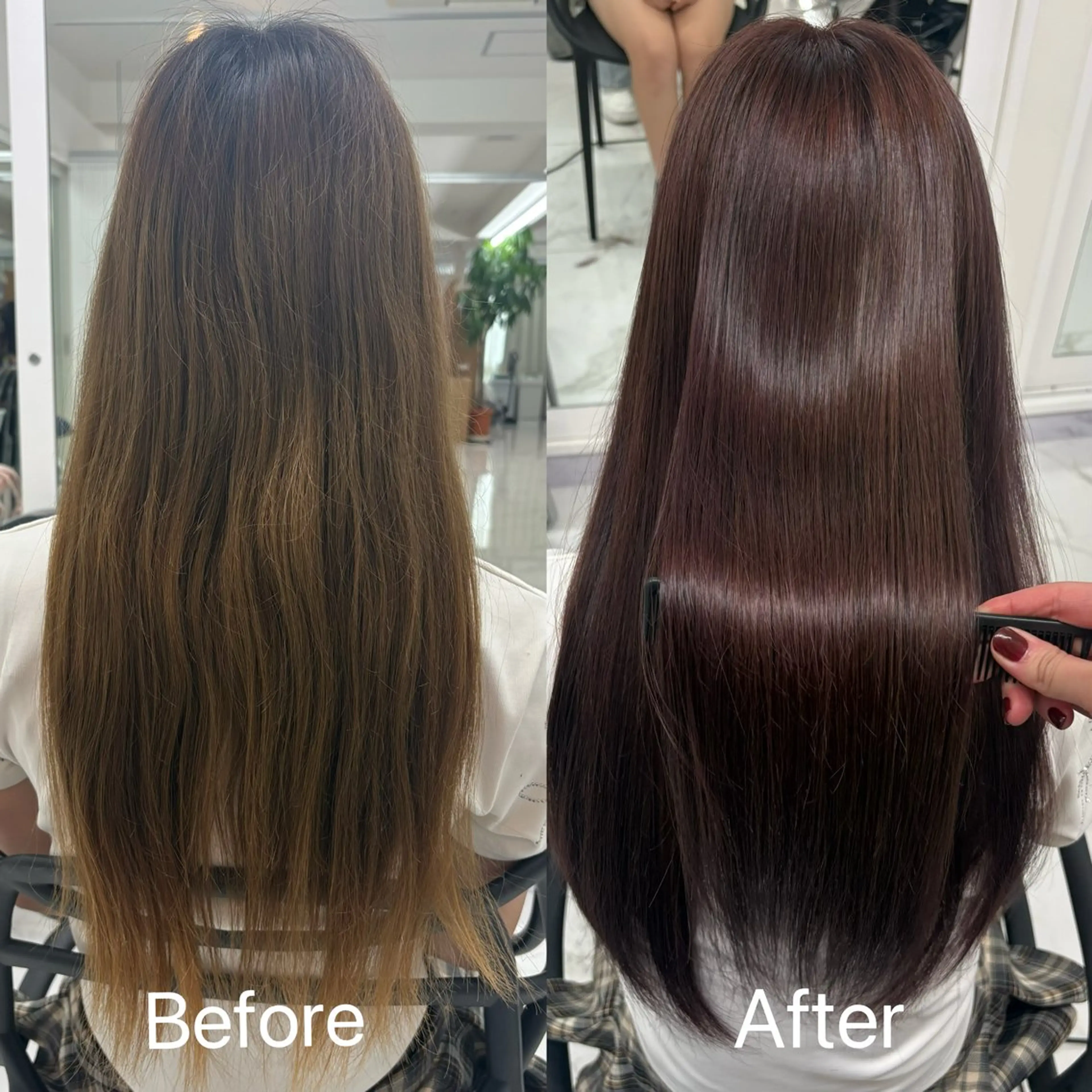 ロング 髪質改善 トリートメント 💜juna💜/高 槻/韓国風のヘアスタイル